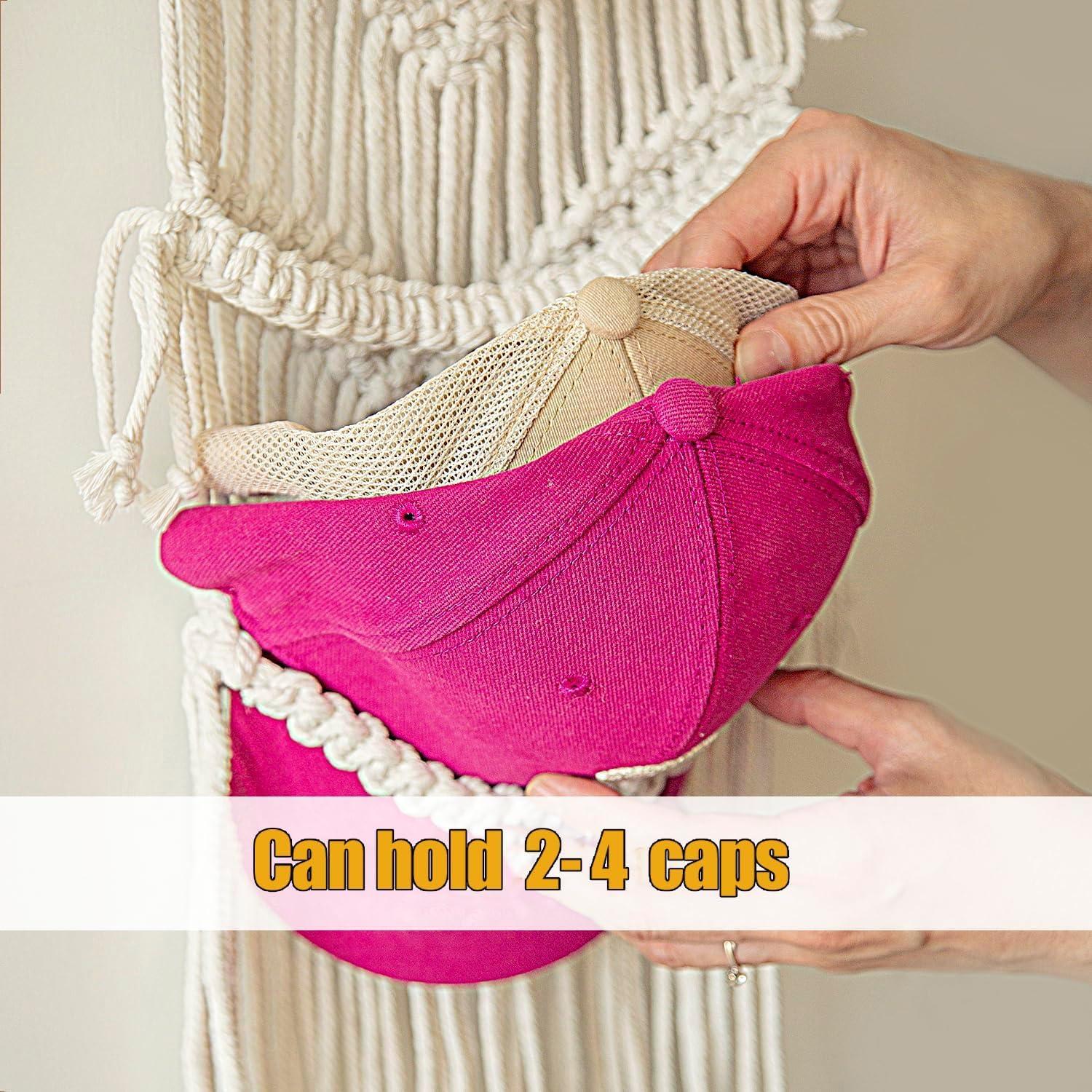 Perchero de Gorras Clysuply Boho 4 Capas Beige Hecho a Mano