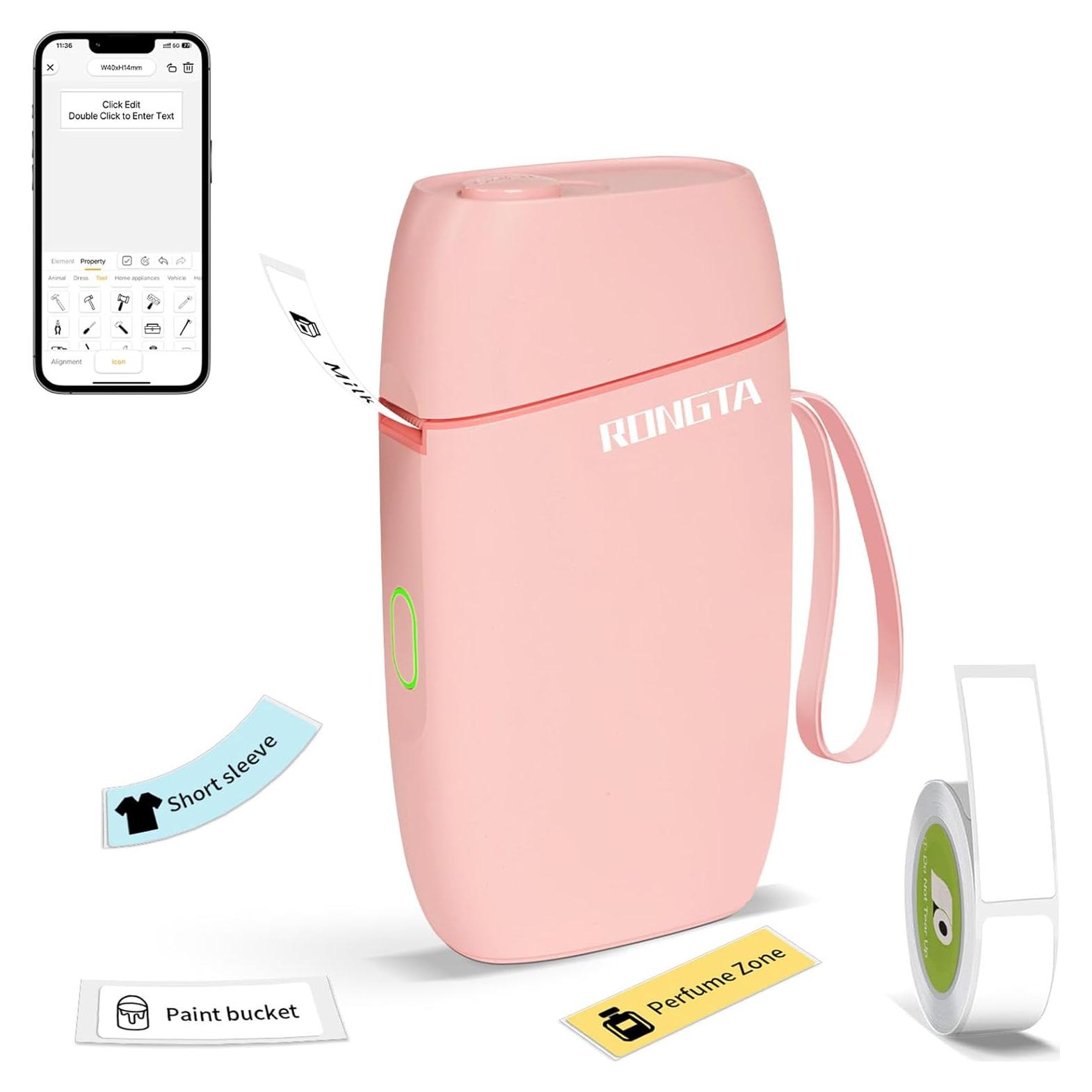 Impresora de Etiquetas Bluetooth Rongta R5 Portátil Rosa