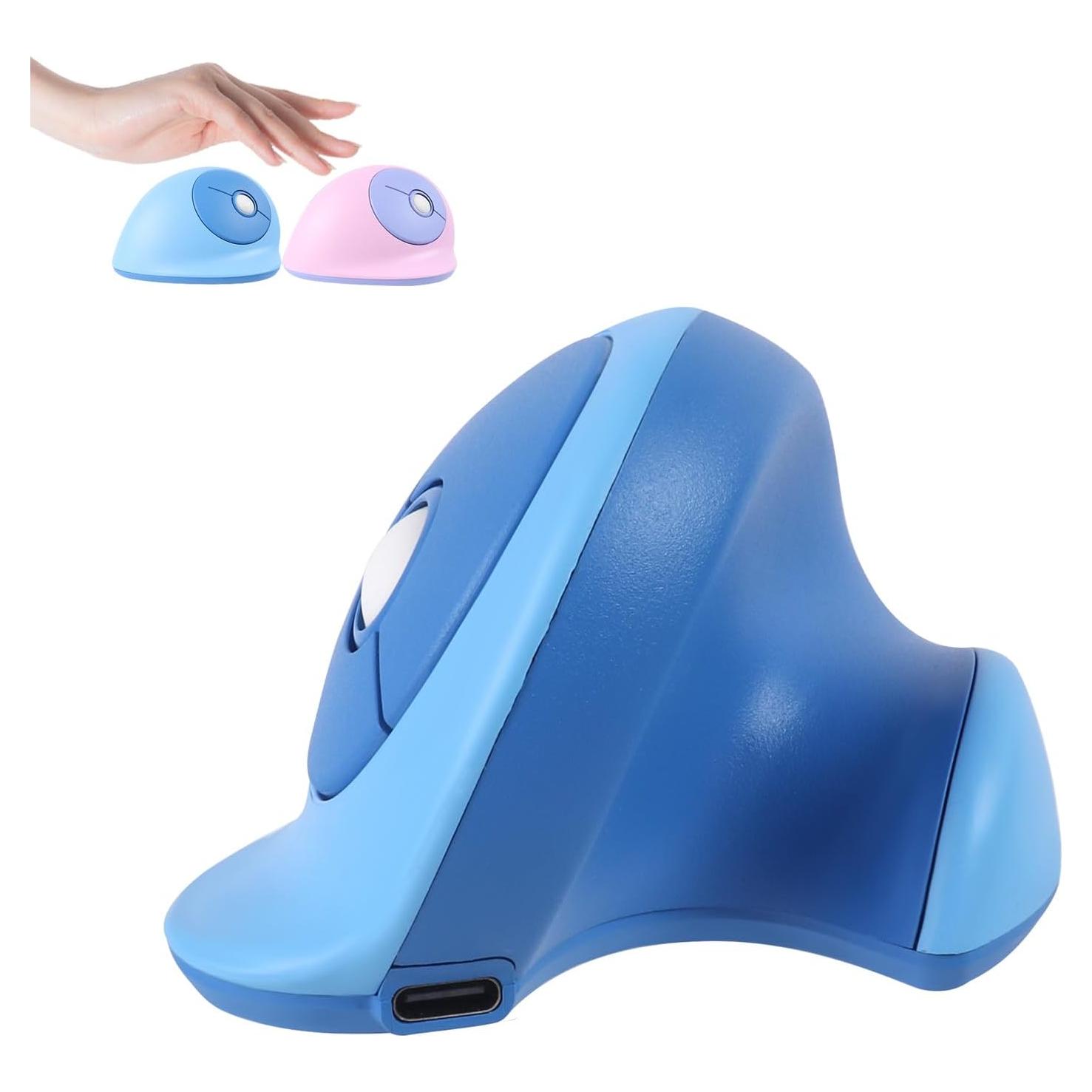 Ratón Vertical Ergonómico KUYHRF Mini Inalámbrico Azul