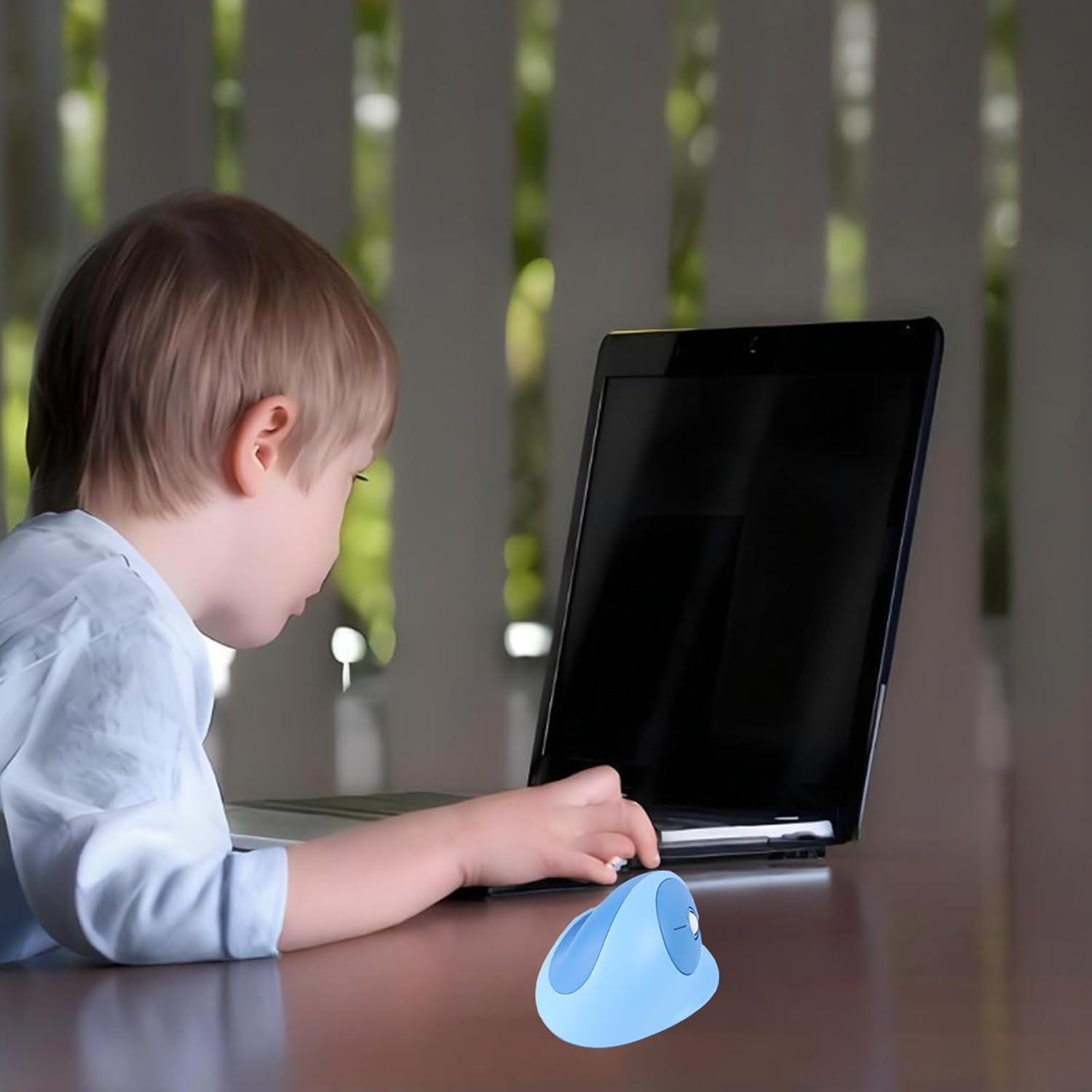 Ratón Vertical Ergonómico KUYHRF Mini Inalámbrico Azul