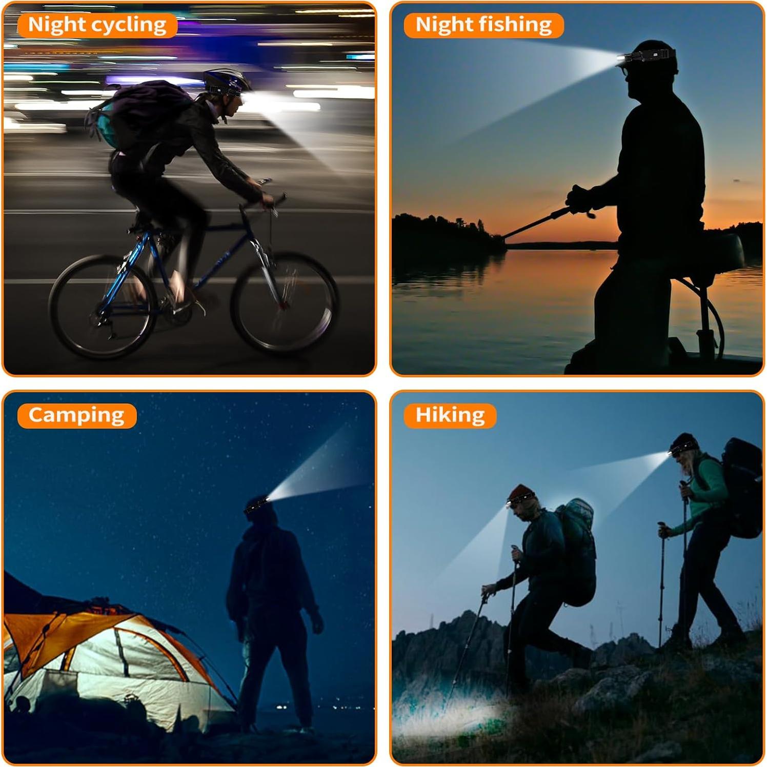 Linterna Frontal LED JINIU RW-901, 230° COB, Recargable