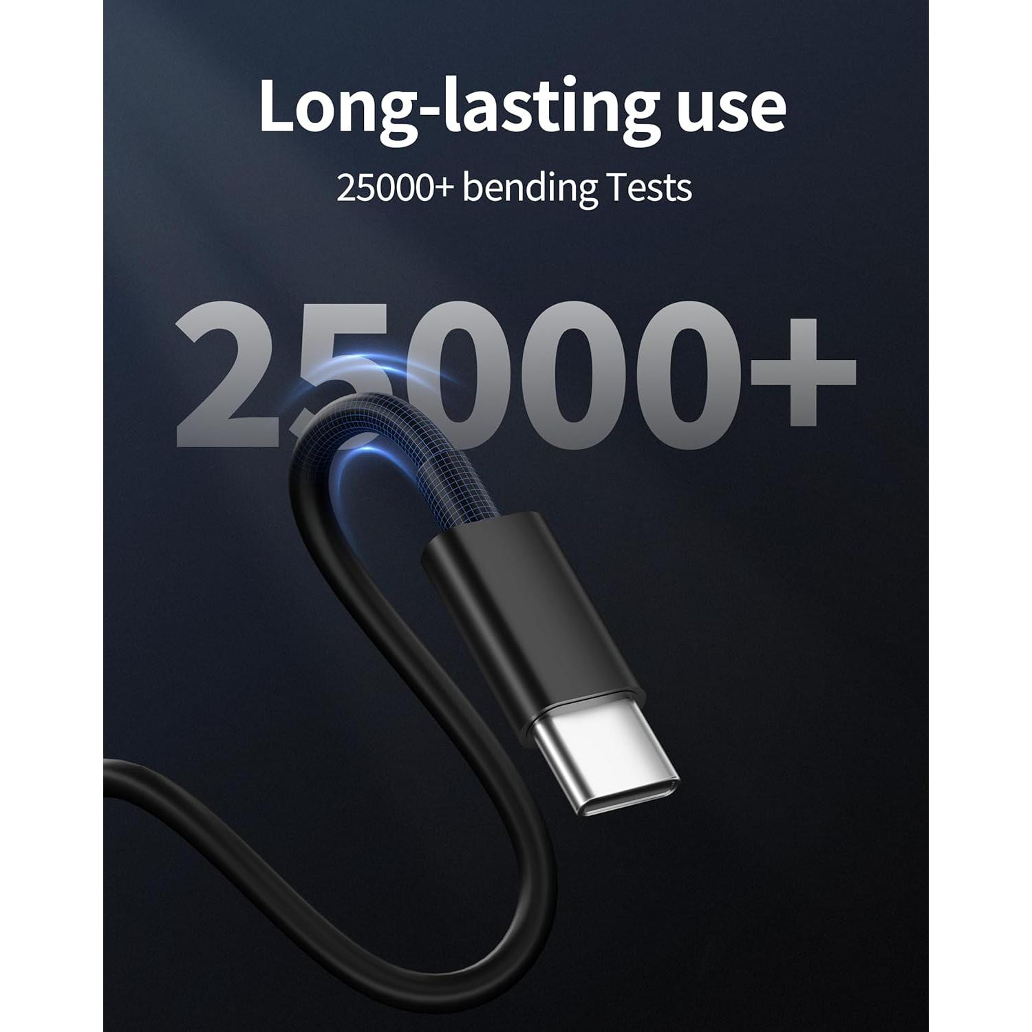 Cable USB C a USB C 60W JUNVANG 3FT (0.91m) Carga Rápida