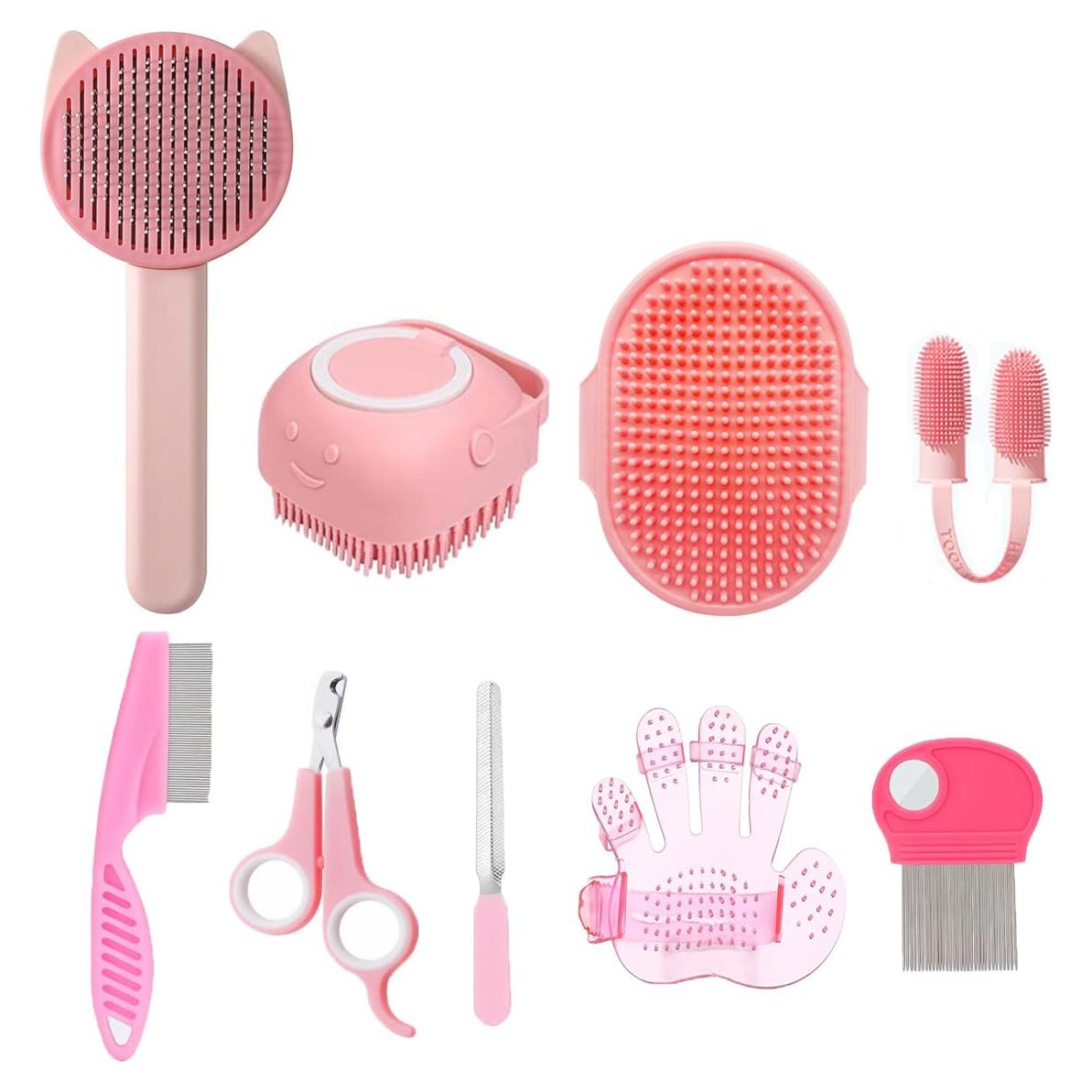 Kit de Aseo para Mascotas 9 Piezas GEBER - Cepillos y Cortauñas