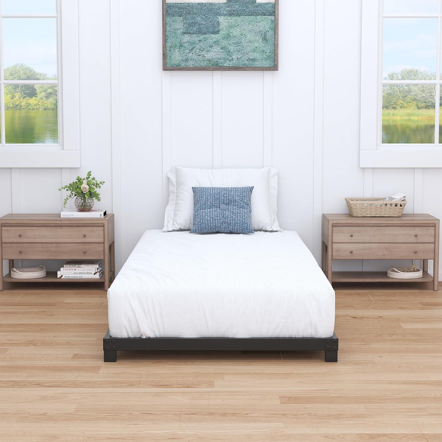 Marco de Cama Twin Nailsong 4 Pulgadas Metal Negro