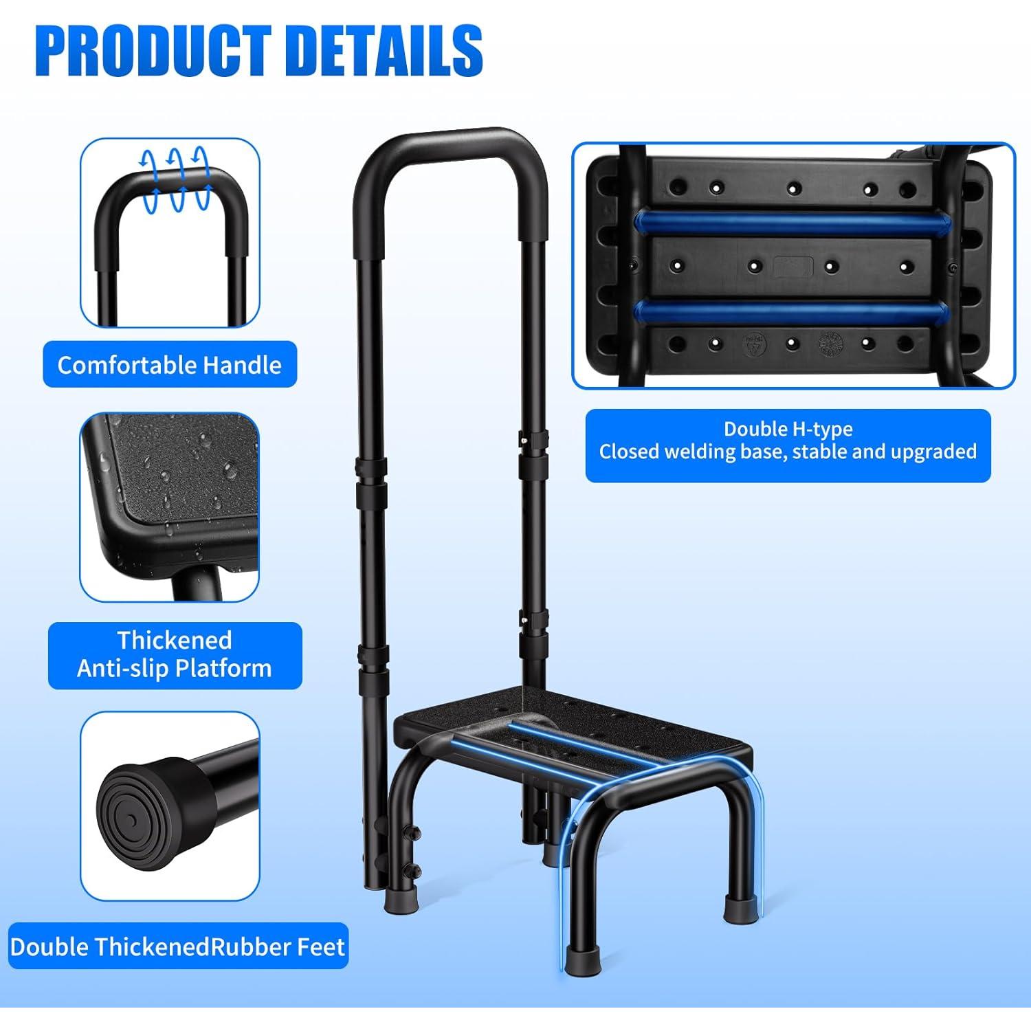 Escalera Ajustable WHOMEC para Ancianos - Soporta 158.8 kg