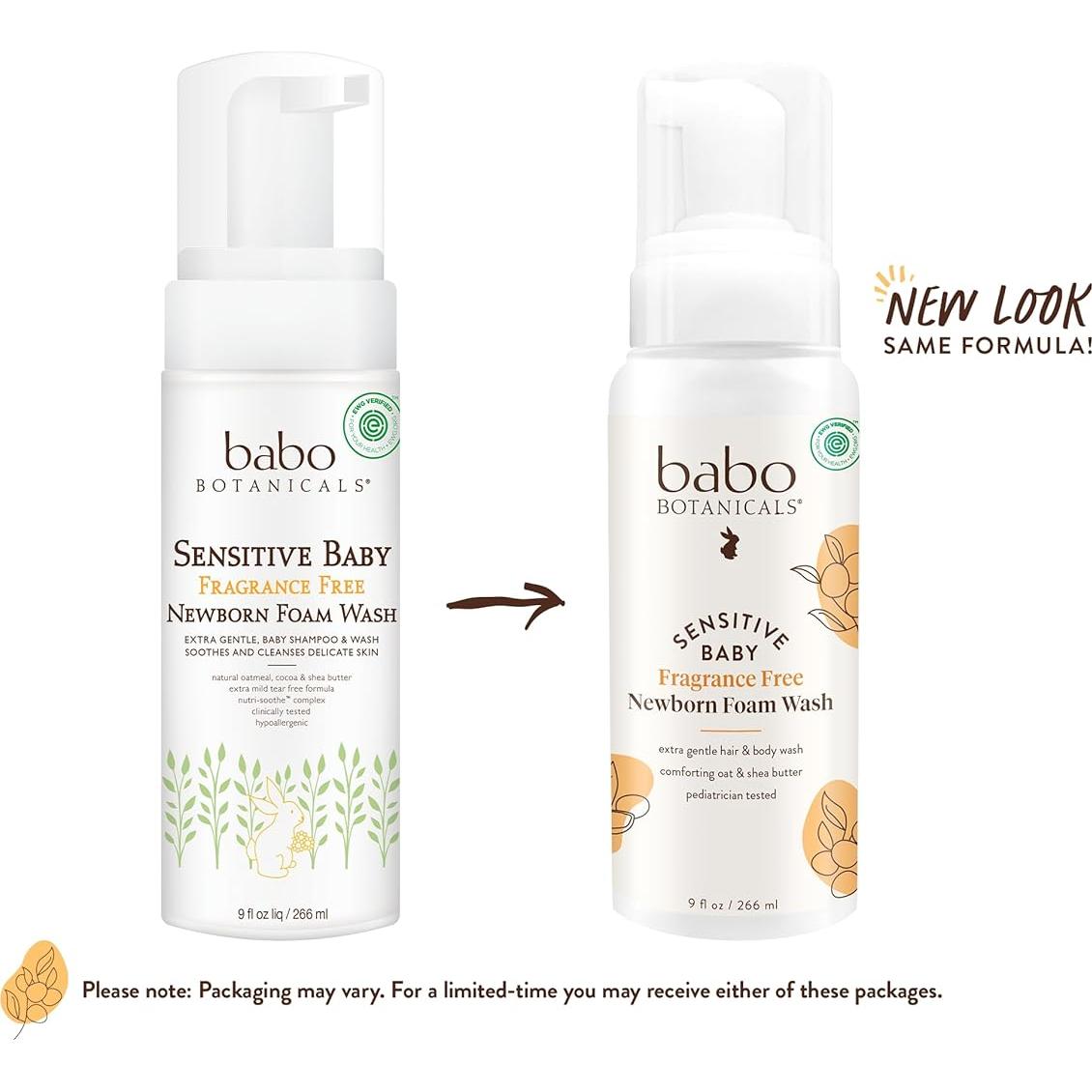 Jabón Espumoso para Bebés Babo Botanicals Sin Fragancia 325g