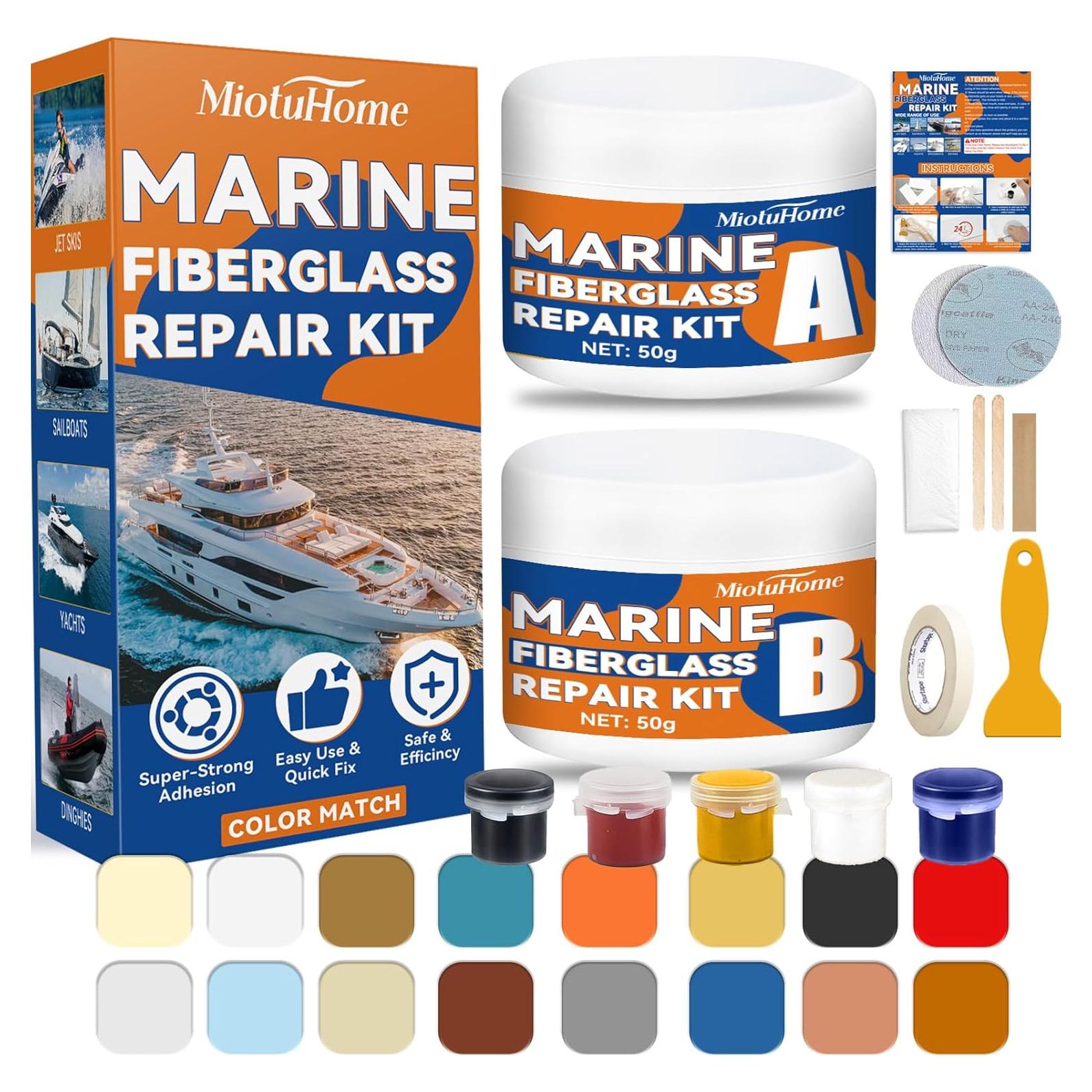 Kit de Reparación de Barcos de Fibra de Vidrio MiotuHome 100g