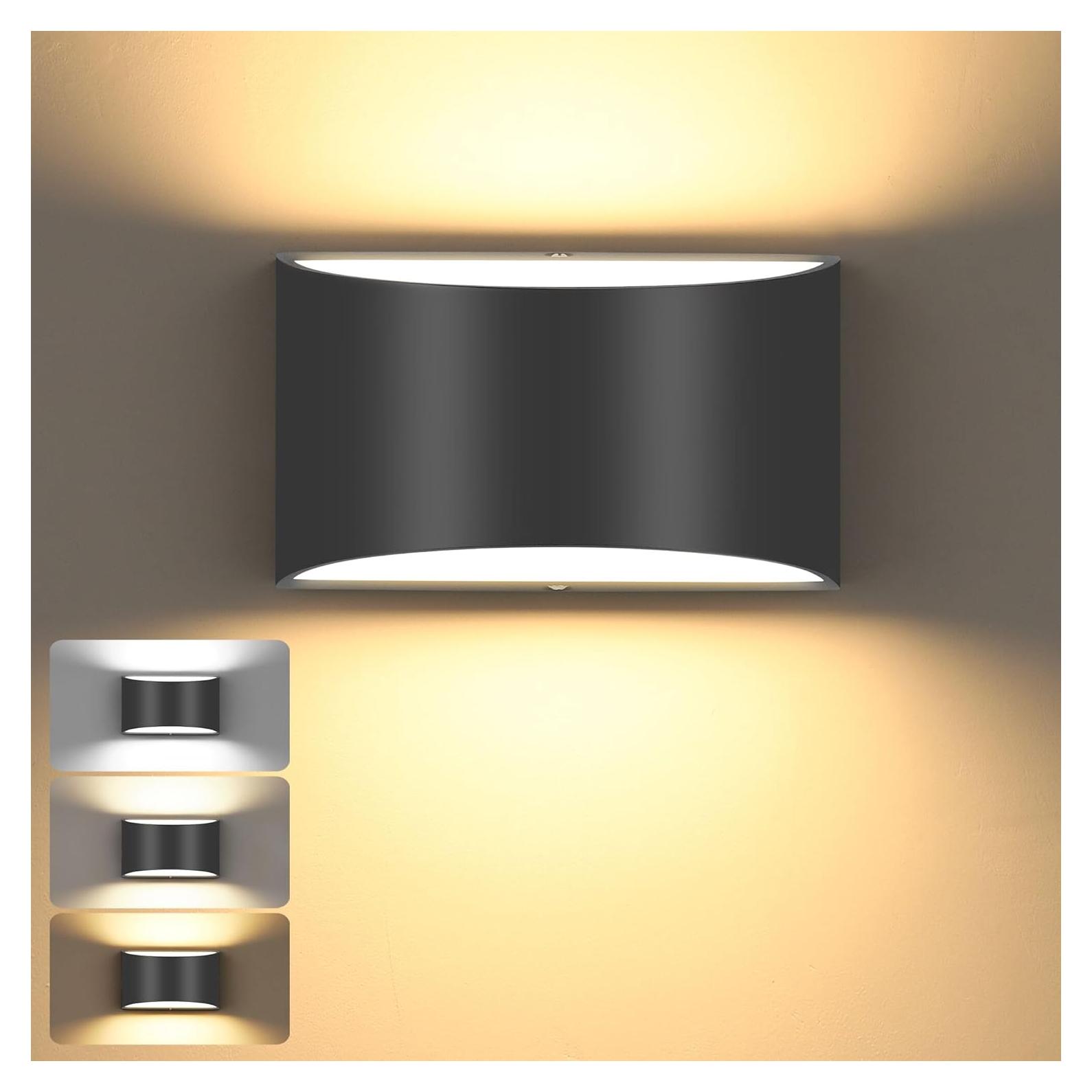 Aplique LED de Pared TRLIFE 12W Regulable 3000K-6000K Negro