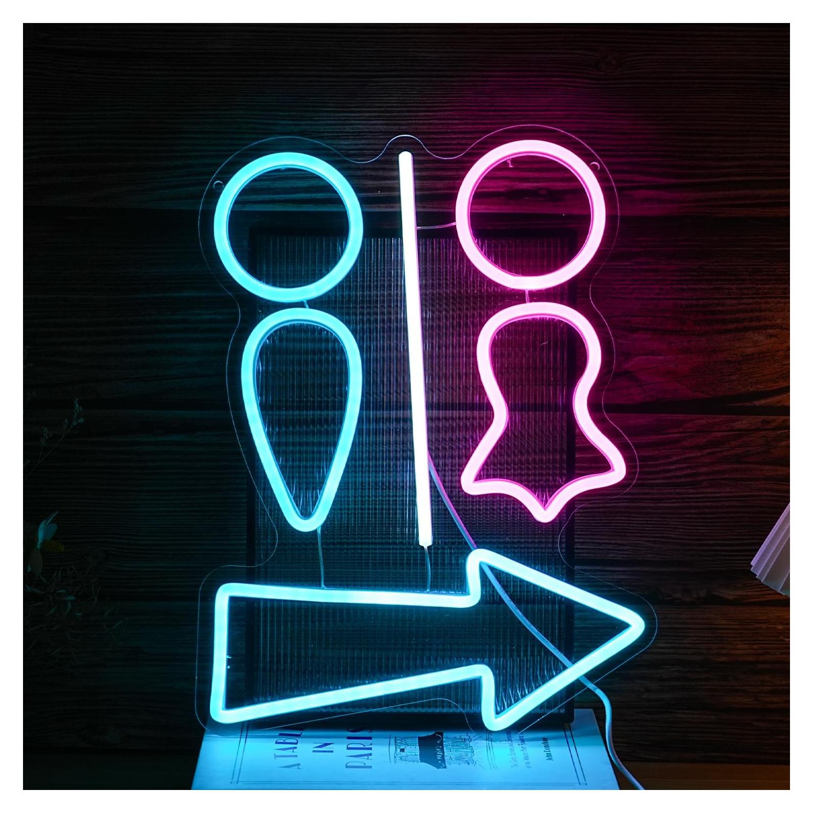 Cartel Neón de Baño LED Regulable BNEMCEZH 37x28 cm USB