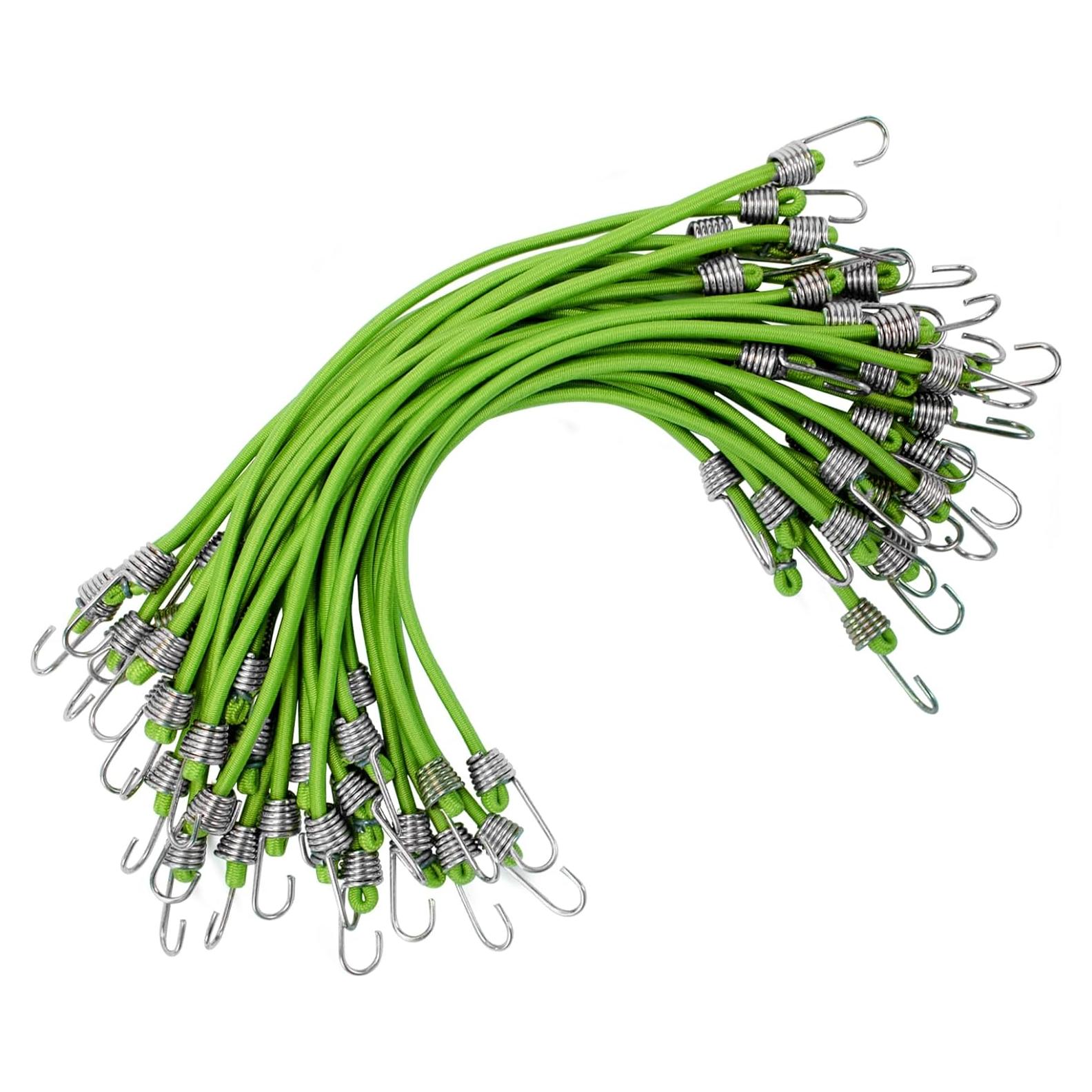 Cuerdas Bungee Pequeñas Genérico 30 Pcs 25.4 cm Verde