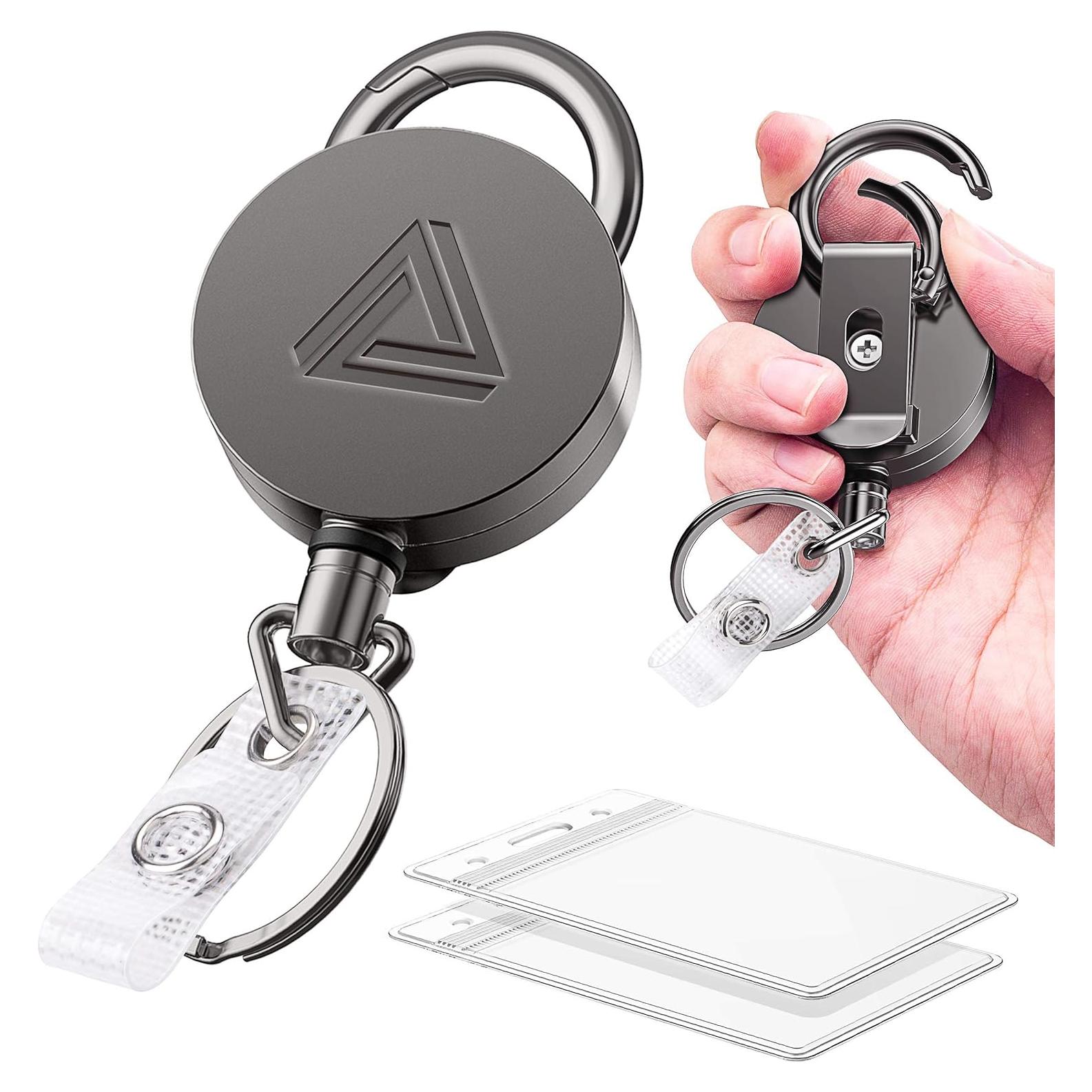 Combo 2 Sujetadores Insignias Retráctiles Azrra Negro Mate