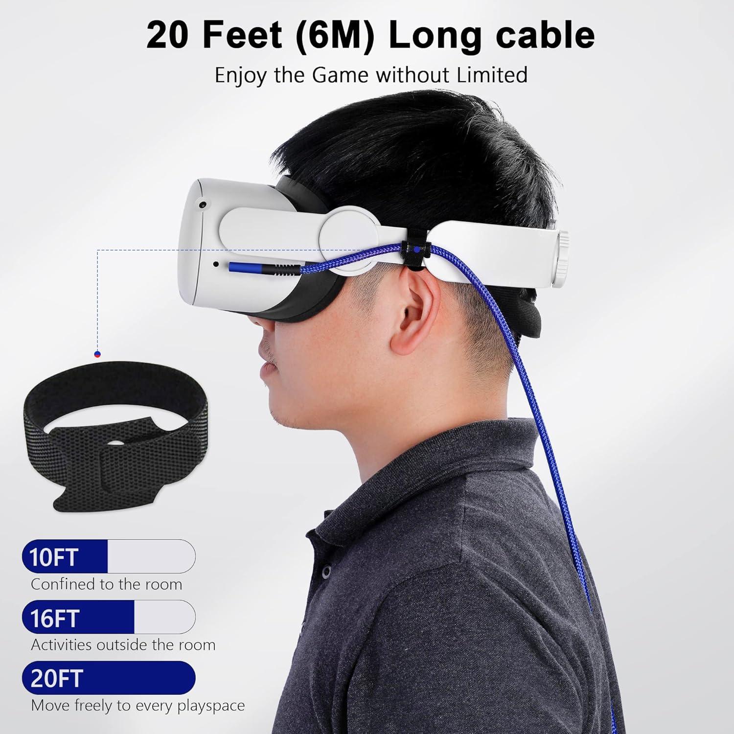 Cable de Enlace Kuject 6.1m USB 3.0 Tipo C para VR