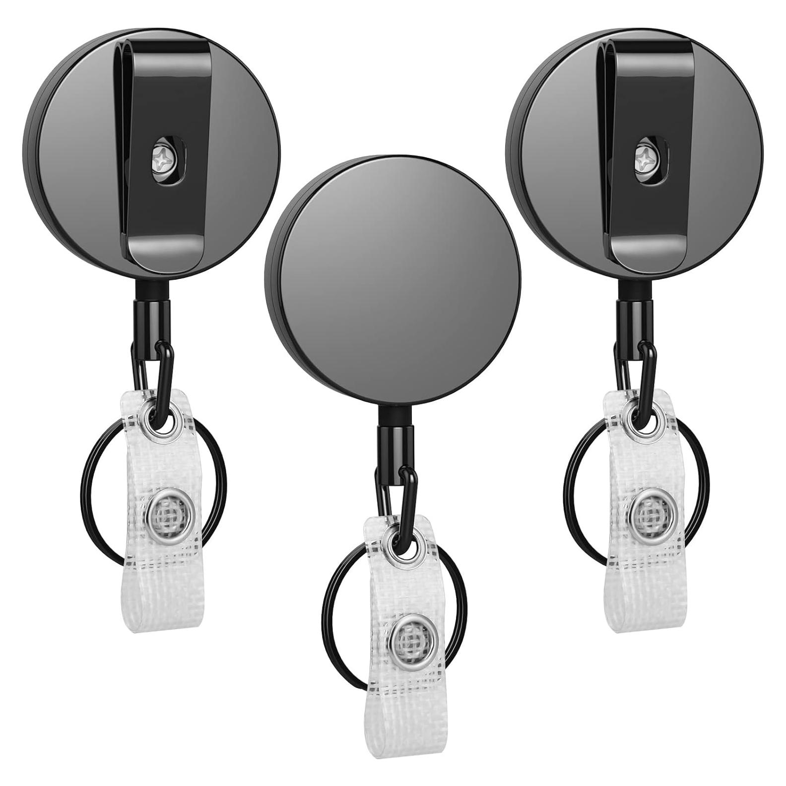 3 Pcs Portatarjetas Retráctiles Selizo Metal 68.58 cm