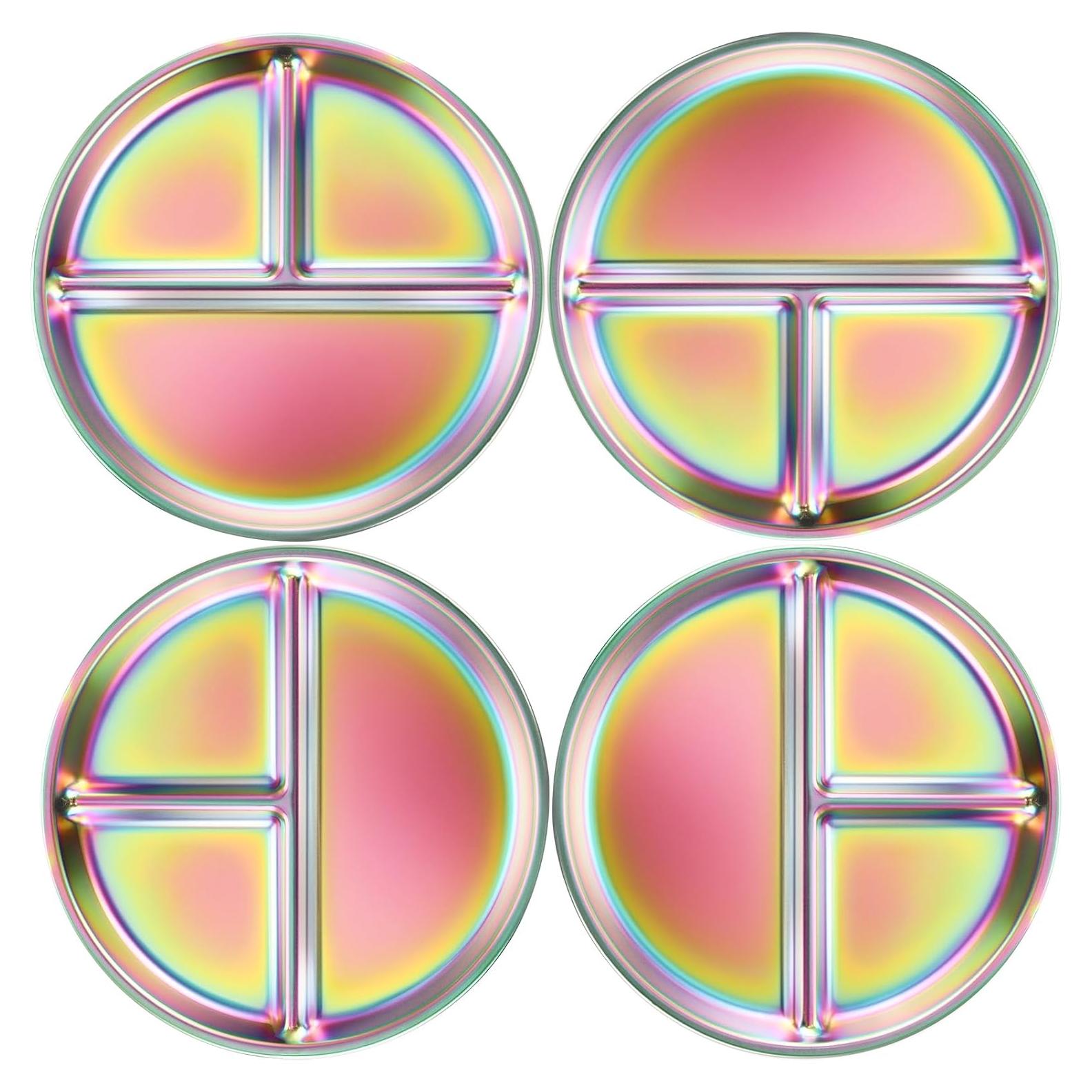 Platos Divididos de Acero Inoxidable Bakpoco - 4 Paquetes 20.32 cm