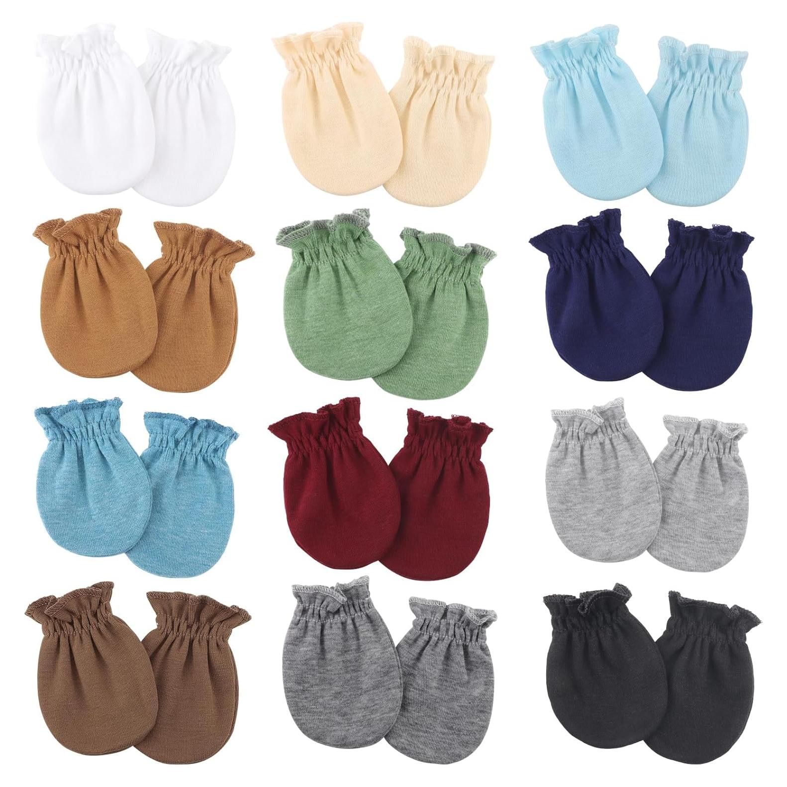 Guantes de Algodón BQUBO para Bebés 0-6 Meses - 12 Pares