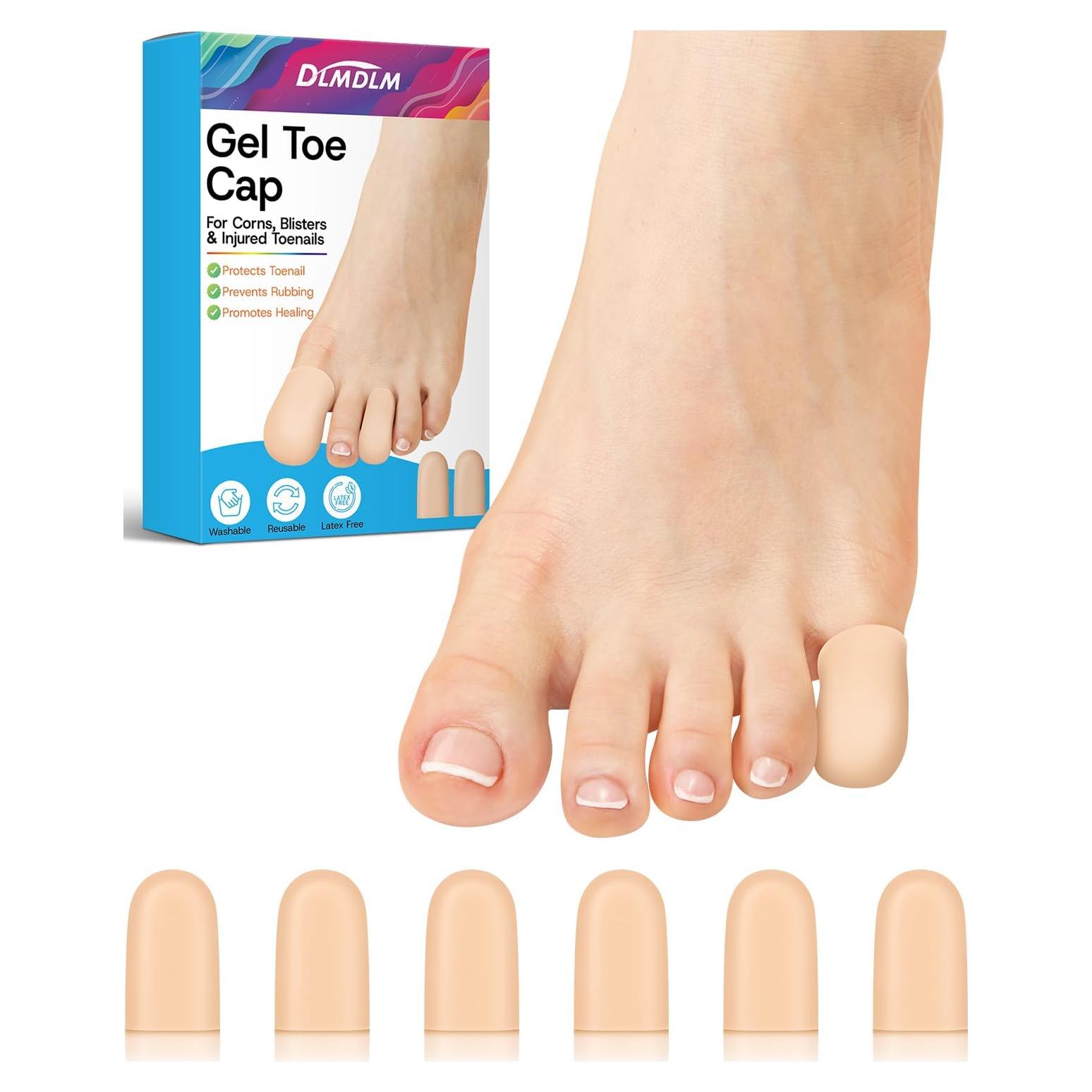 6 Capuchones Protectores de Dedos de Gel DLMDLM - Beige Pequeño