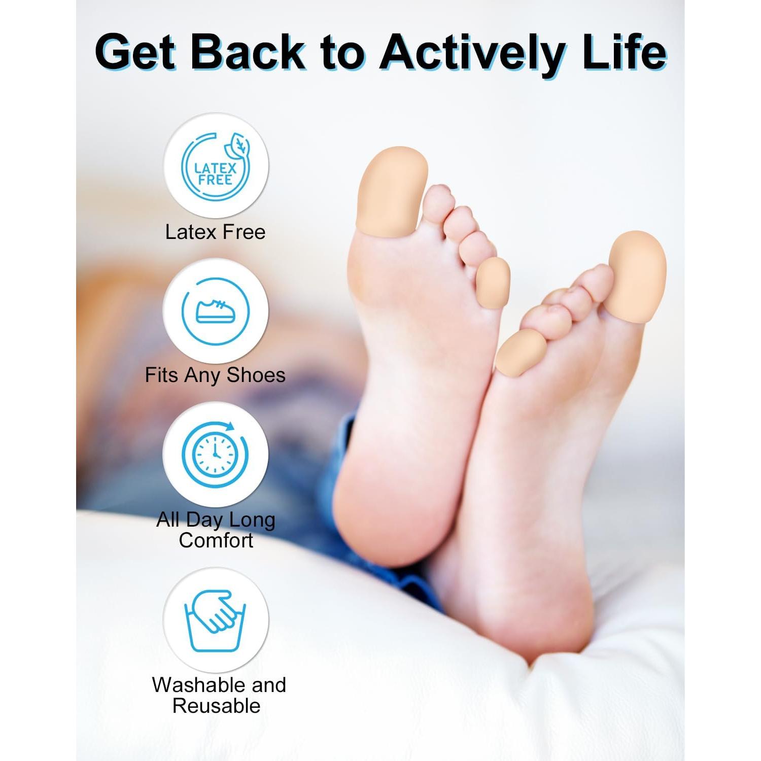 6 Capuchones Protectores de Dedos de Gel DLMDLM - Beige Pequeño