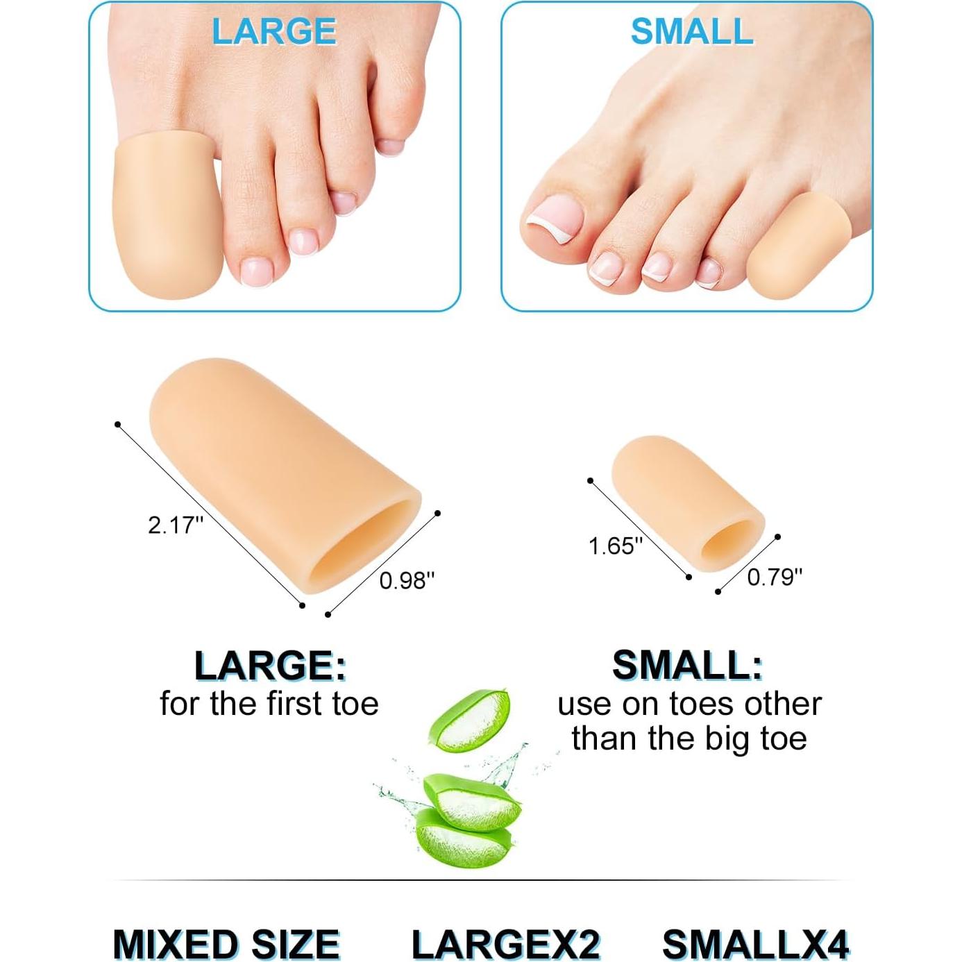 6 Capuchones Protectores de Dedos de Gel DLMDLM - Beige Pequeño