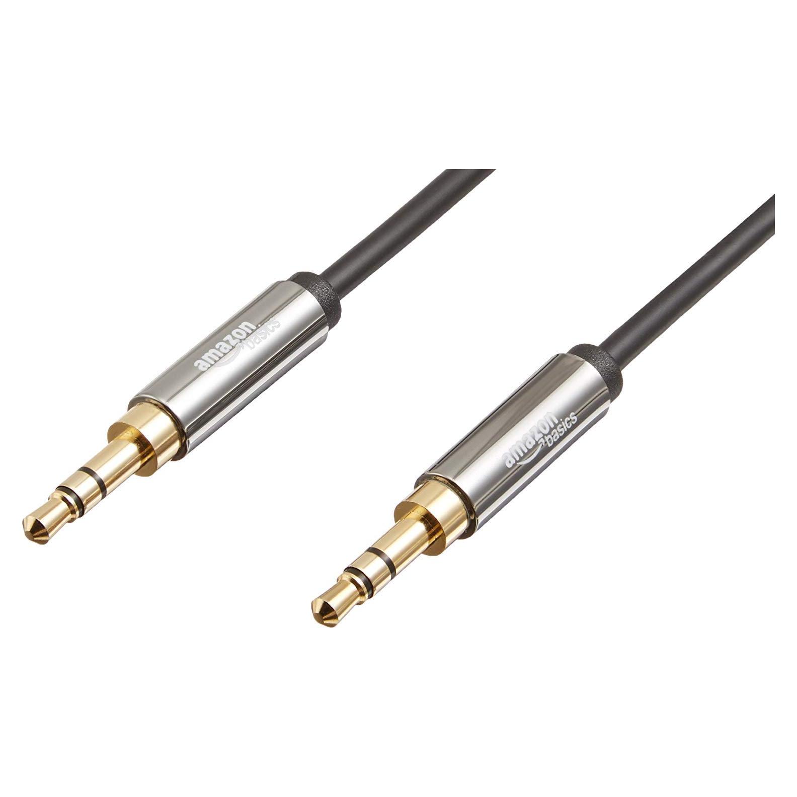 Cable de Audio Estéreo 3.5mm Amazon Basics 2.4m Negro