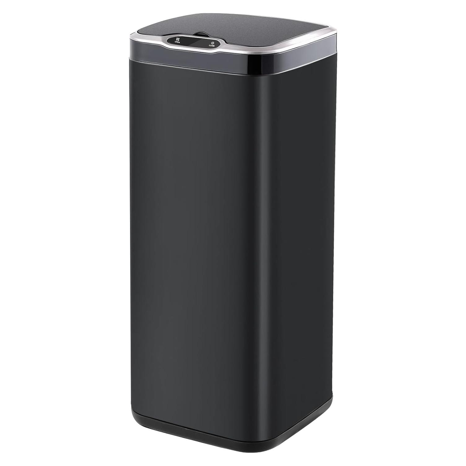 Cubo de Basura Automático ELPHECO 30L Acero Inoxidable Negro