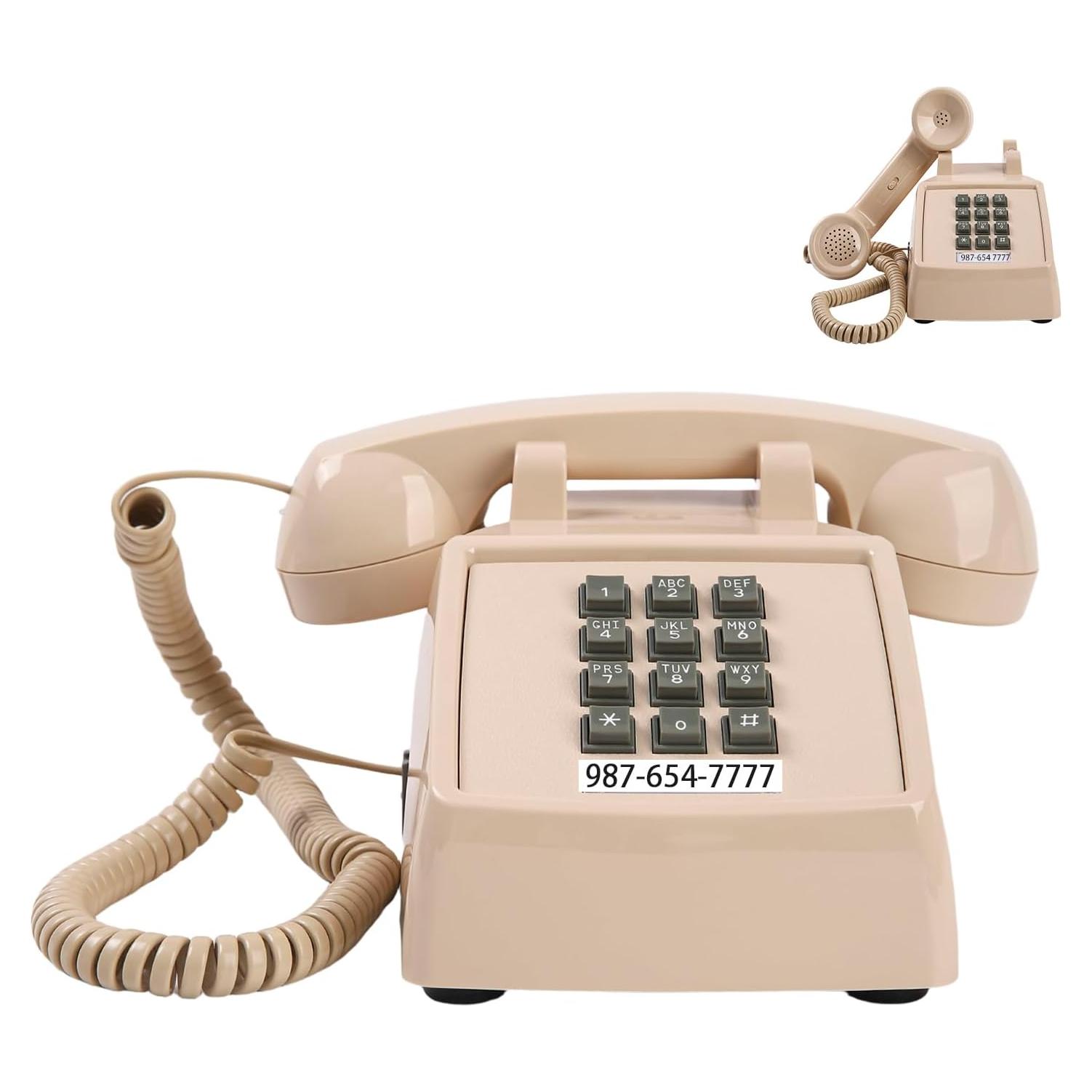 Teléfono de Escritorio Retro Beige Tradicional Americano 2500
