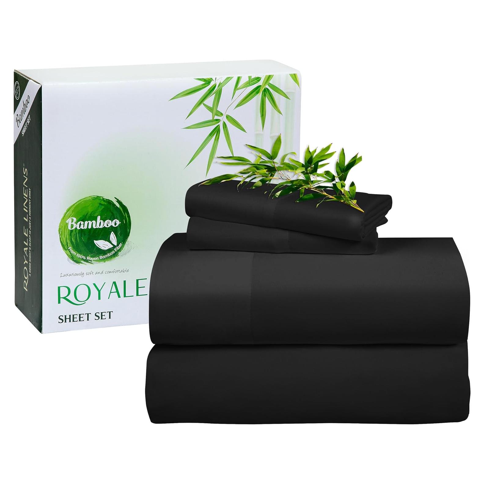 Juego de Sábanas Completo Royale Linens Viscosa Bambú Negro