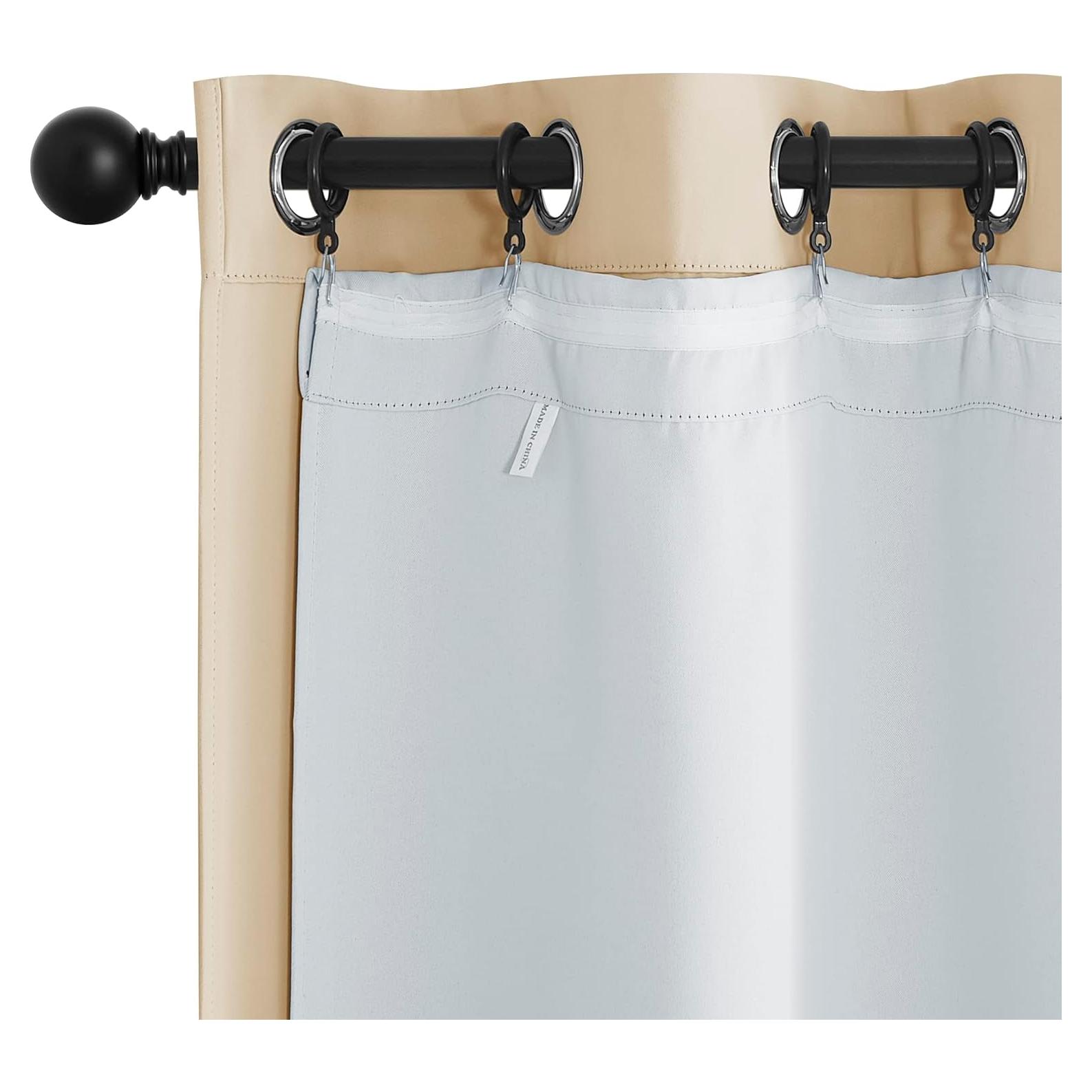 Forros de Cortina Opaca NICETOWN 2 Paneles 27x40 cm Blanco