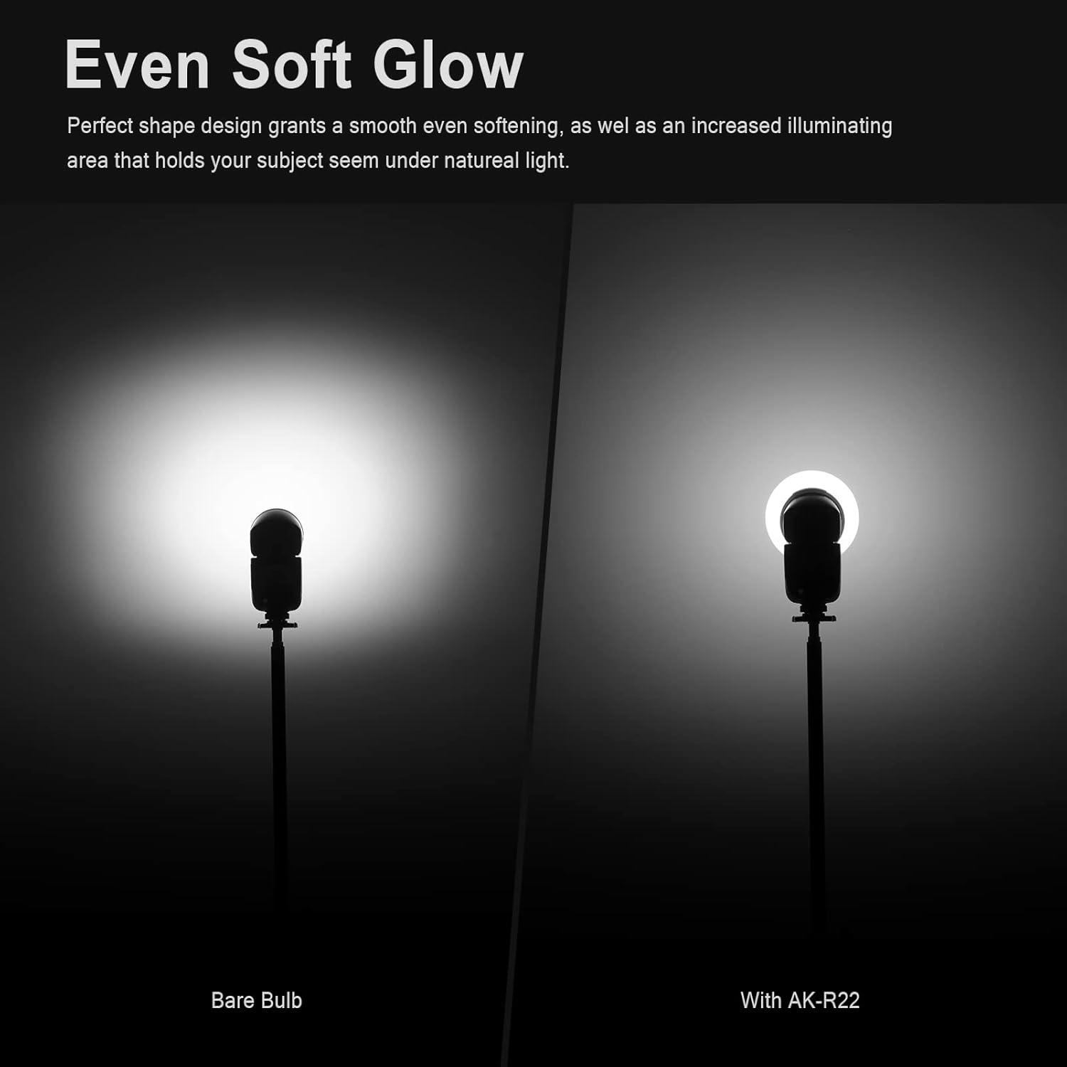 Domo de Difusión Godox AK-R22 para Flash Godox V1 y AD200