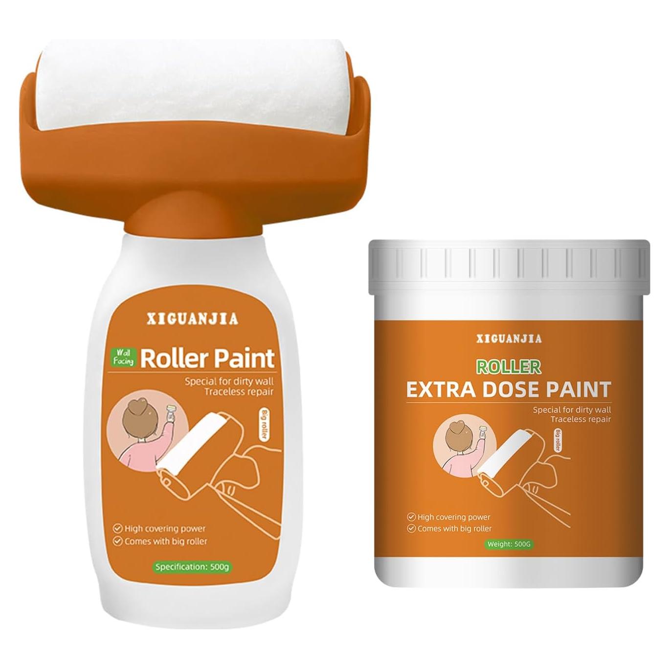 Pintura Blanca a Base de Agua AUOMLVH 1000g Kit de Rodillo