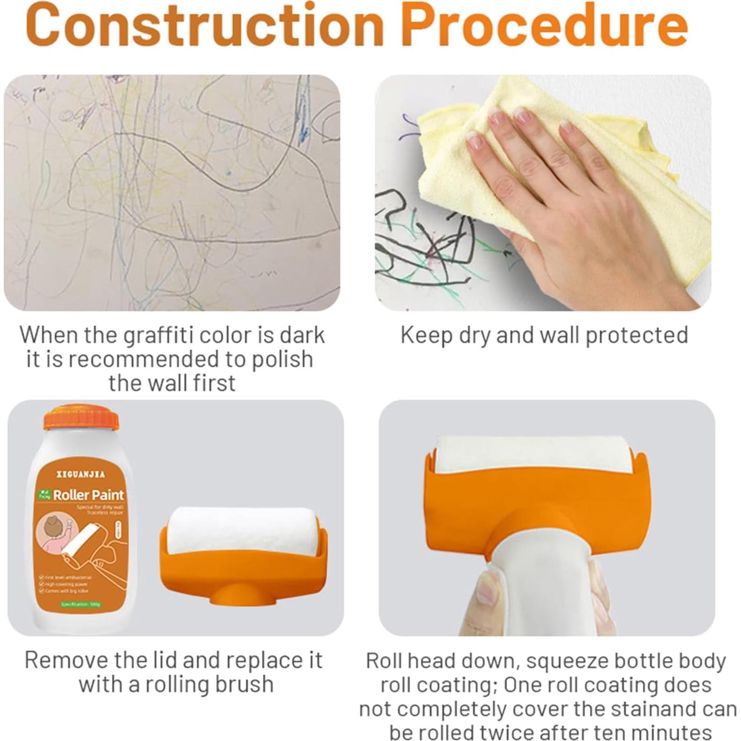 Pintura Blanca a Base de Agua AUOMLVH 1000g Kit de Rodillo