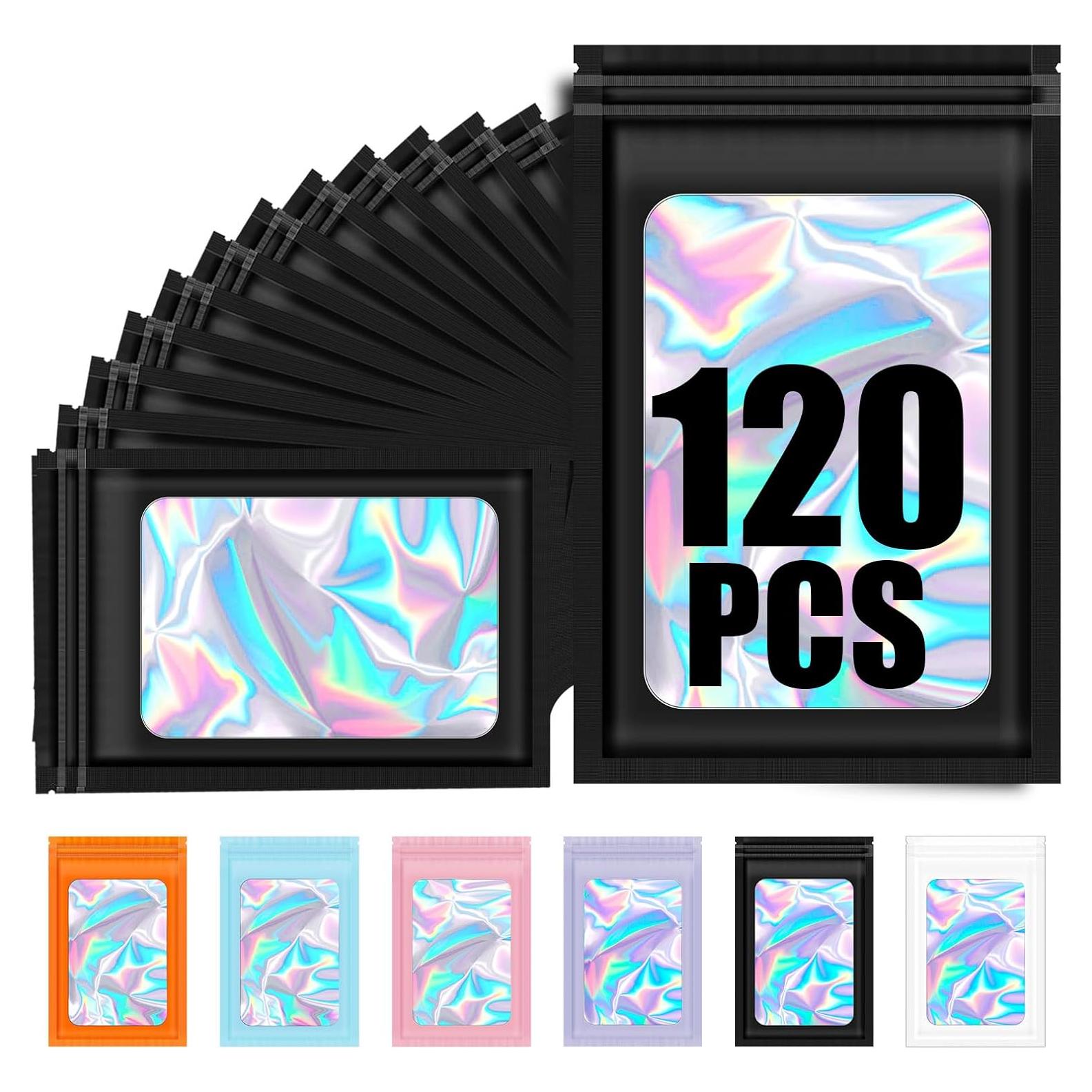 120 Bolsas Mylar Reutilizables Olores ODDIER 6.7x9.7cm Holográficas