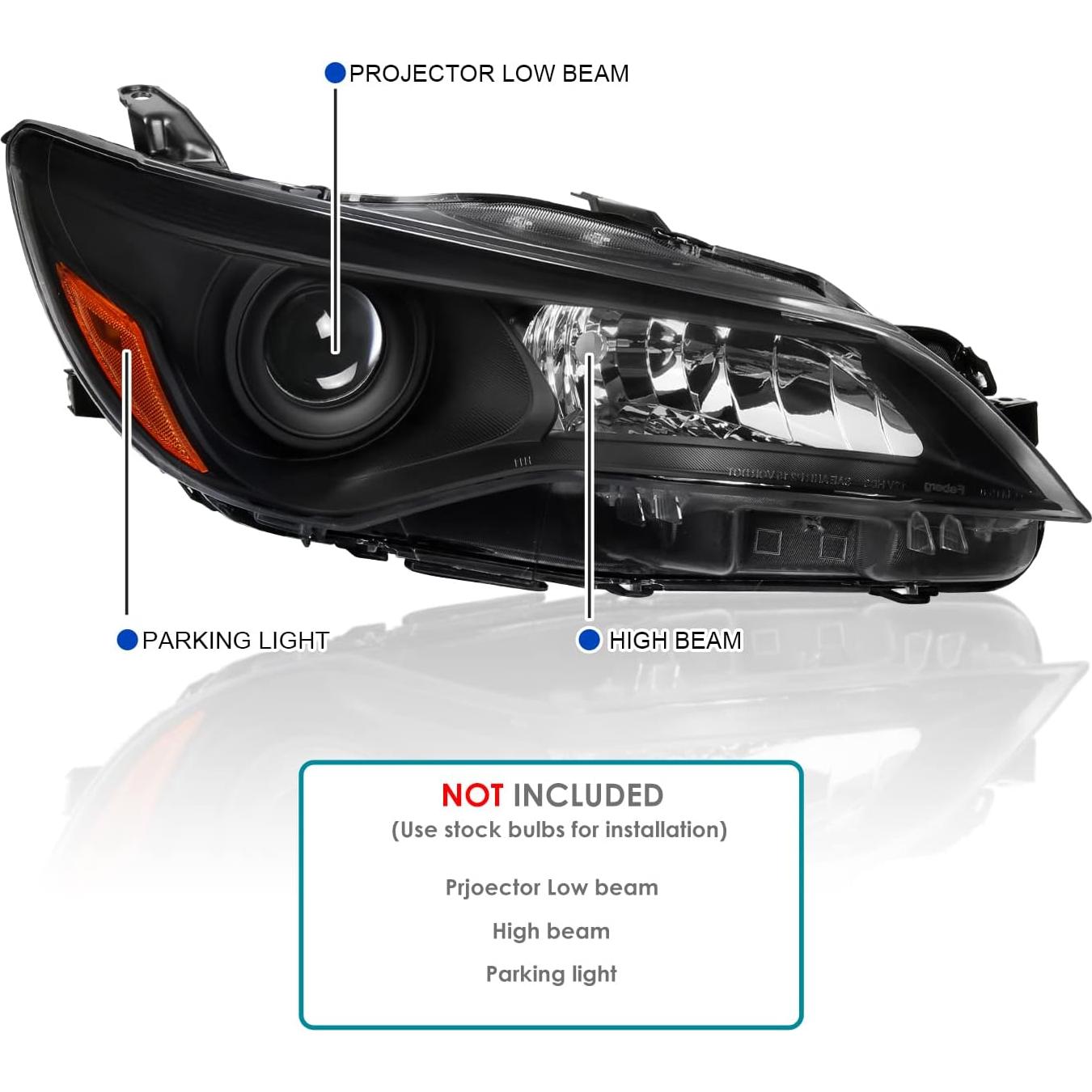 Faros Proyector Negros Spec-D Tuning para Toyota Camry 2015-2017