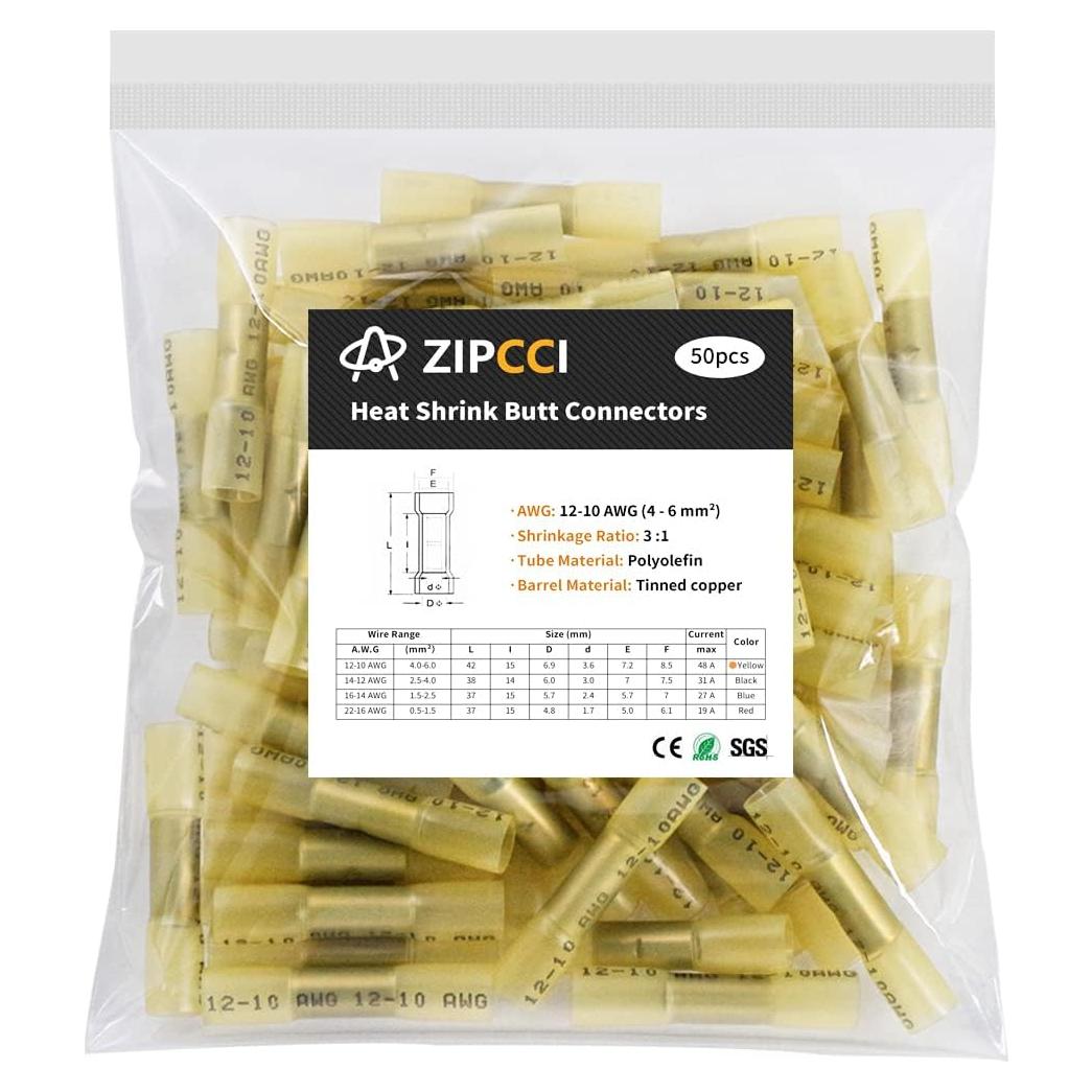 Conectores de compresión termorretráctil ZIPCCI 12-10 AWG - 50 Pcs