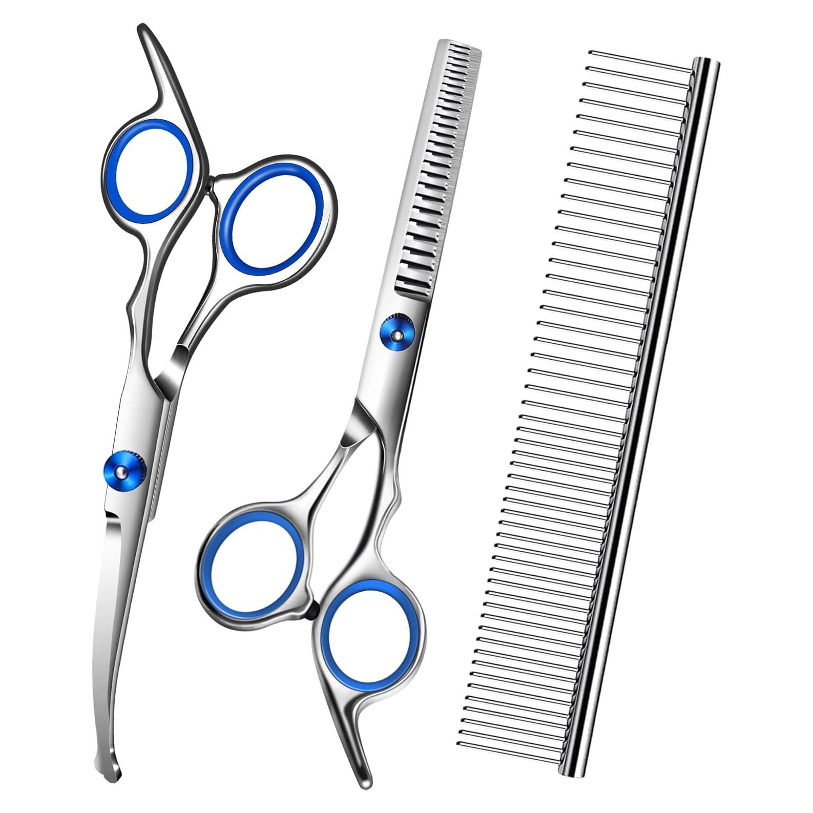 Kit de Tijeras para Acicalar Perros Wikdey 4 en 1 con Peine