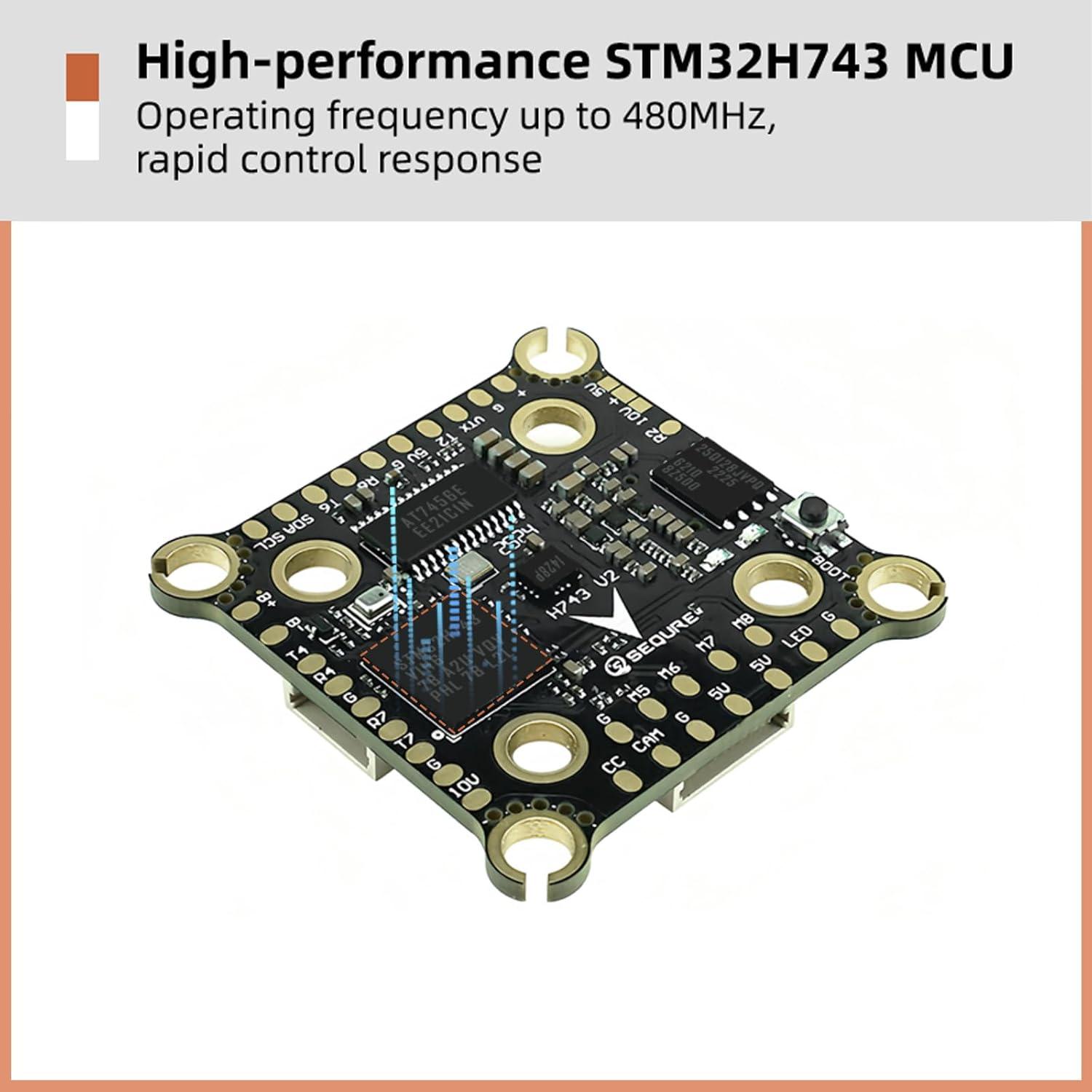 Controlador de Vuelo SEQURE H743 V2 con ESC 70A para Drones