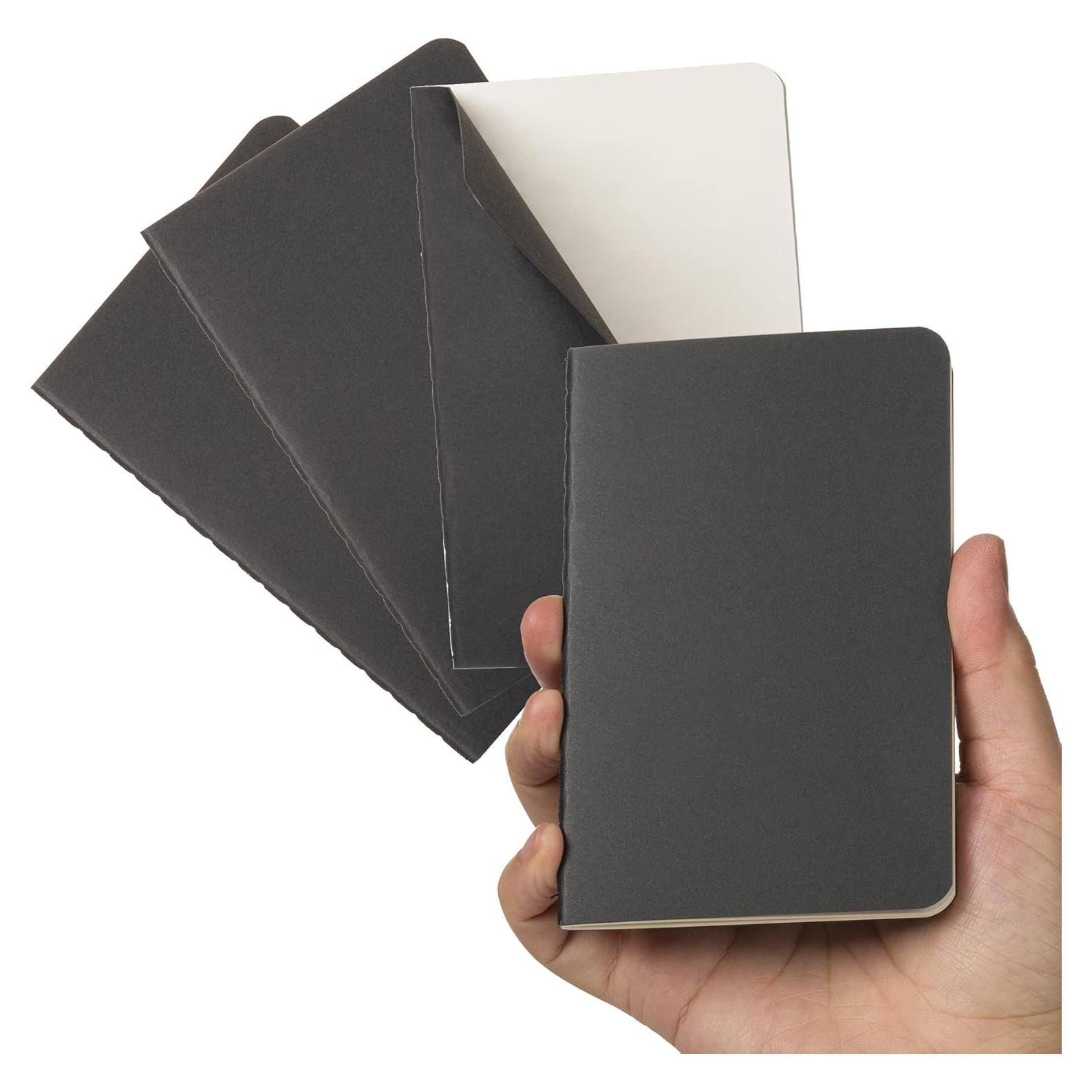 Cuaderno de bolsillo TWONE, 4 unidades, 30 hojas, negro