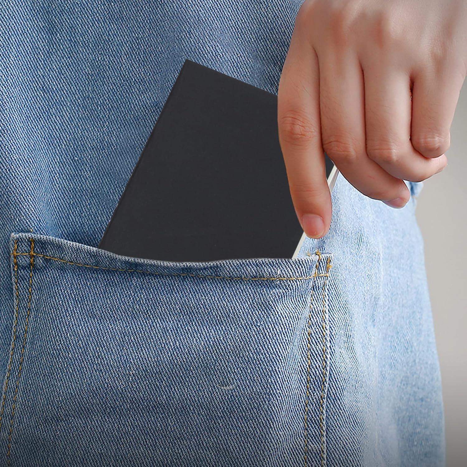 Cuaderno de bolsillo TWONE, 4 unidades, 30 hojas, negro