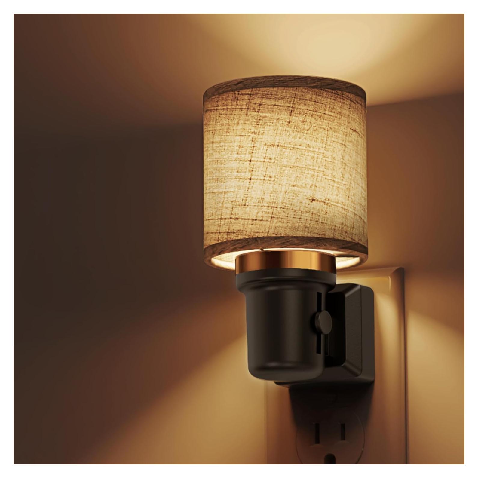 Luz Nocturna LED Enchufable LOHAS Cilindro Tela 0-100LM