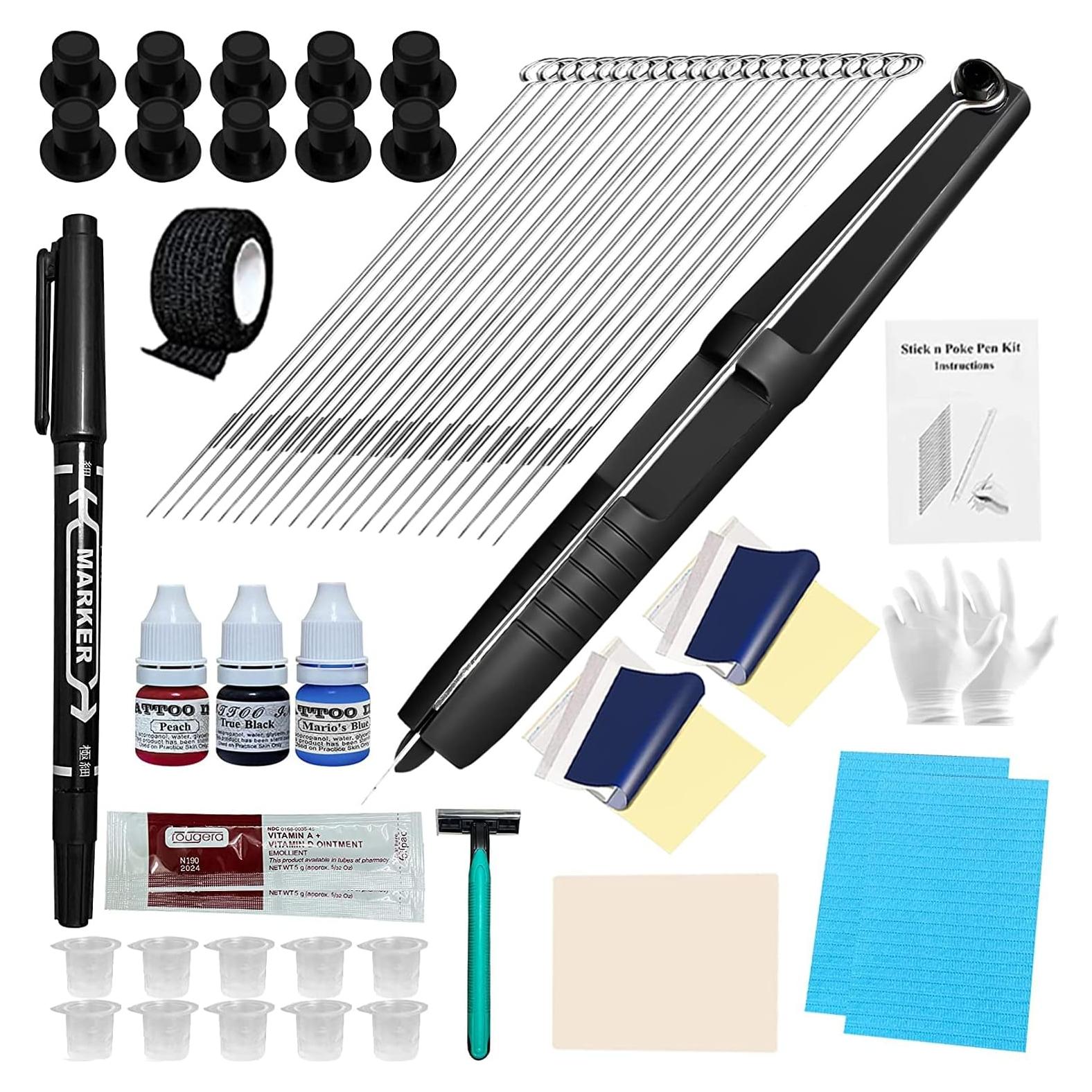 Kit de Tatuaje DIY Chiitek - 20 Agujas y Bolígrafo Ergonómico
