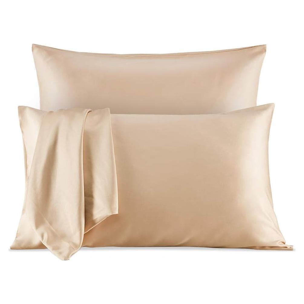 Funda de Almohada de Satén SLEEP ZONE Rey Almendra Buff - 2 Piezas