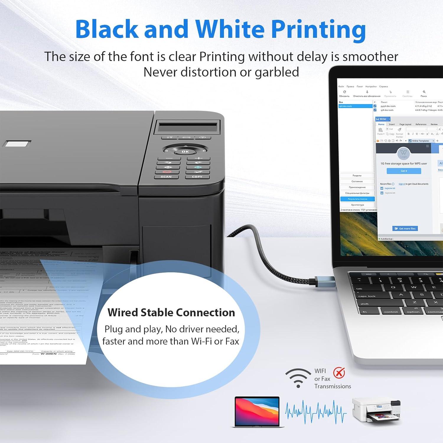 Cable de Impresora USB 2.0 AIAUXAI 2M Tipo A a B