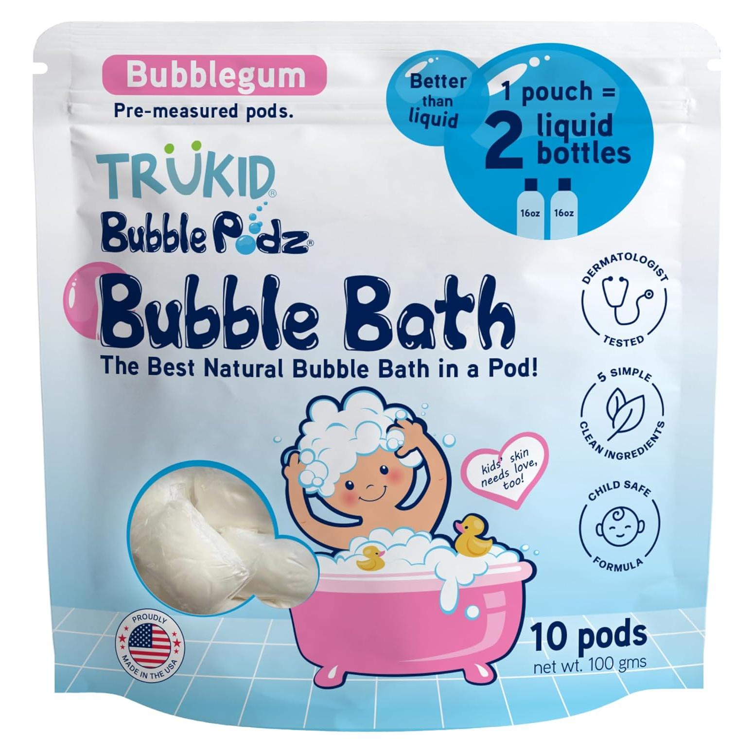 TruKid Bubble Podz Baño de Burbujas para Niños 10 Podz Chicle