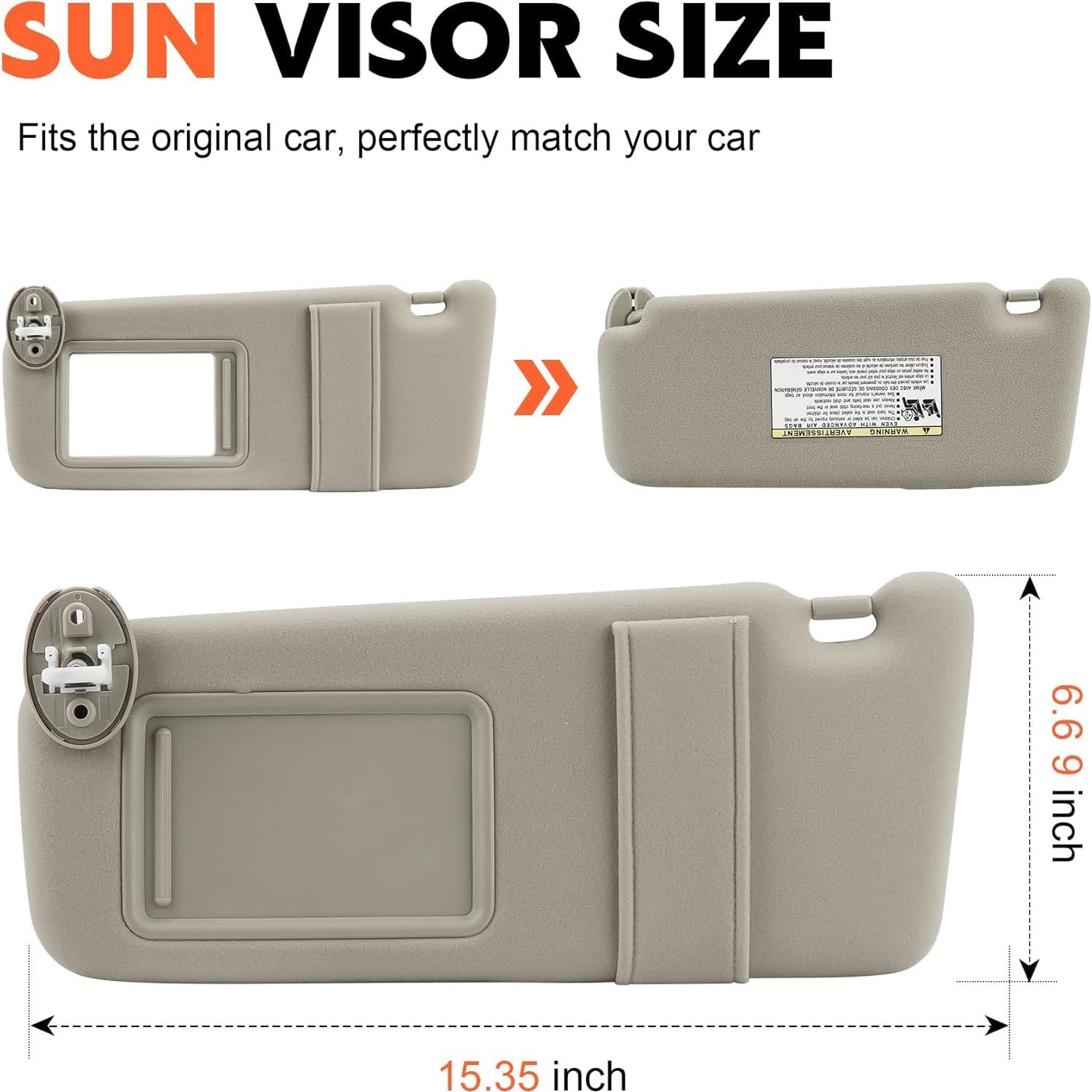 Visera de Sol Lado Izquierdo Beige ILONPA para Toyota Venza 2009-2016