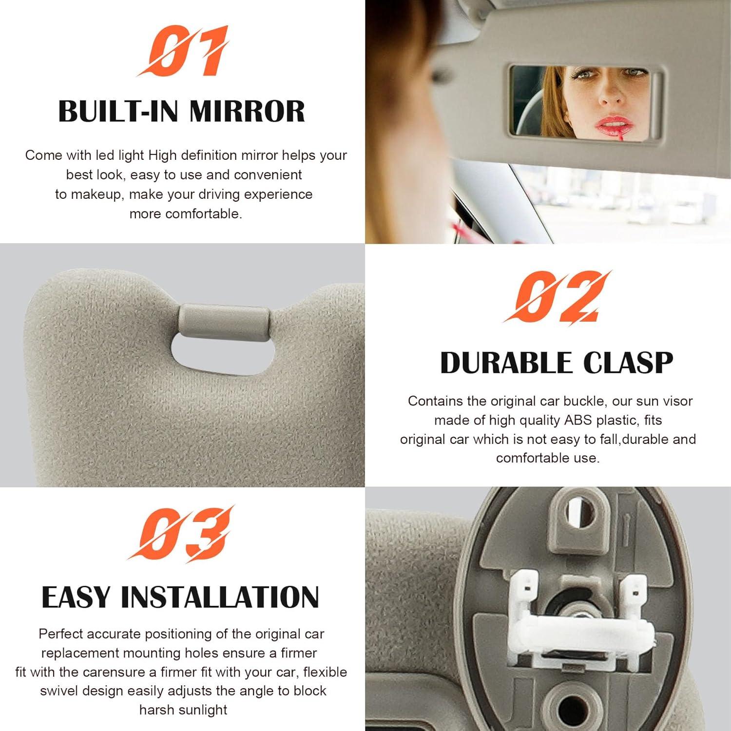 Visera de Sol Lado Izquierdo Beige ILONPA para Toyota Venza 2009-2016