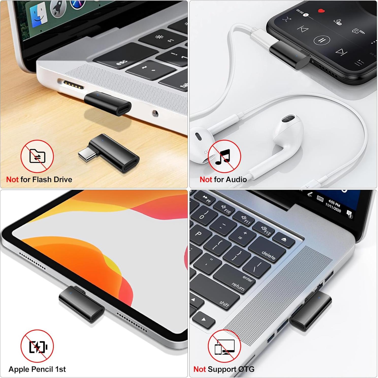 Adaptador Lightning a USB C 90 Grados xiwxi - Carga Rápida 27W