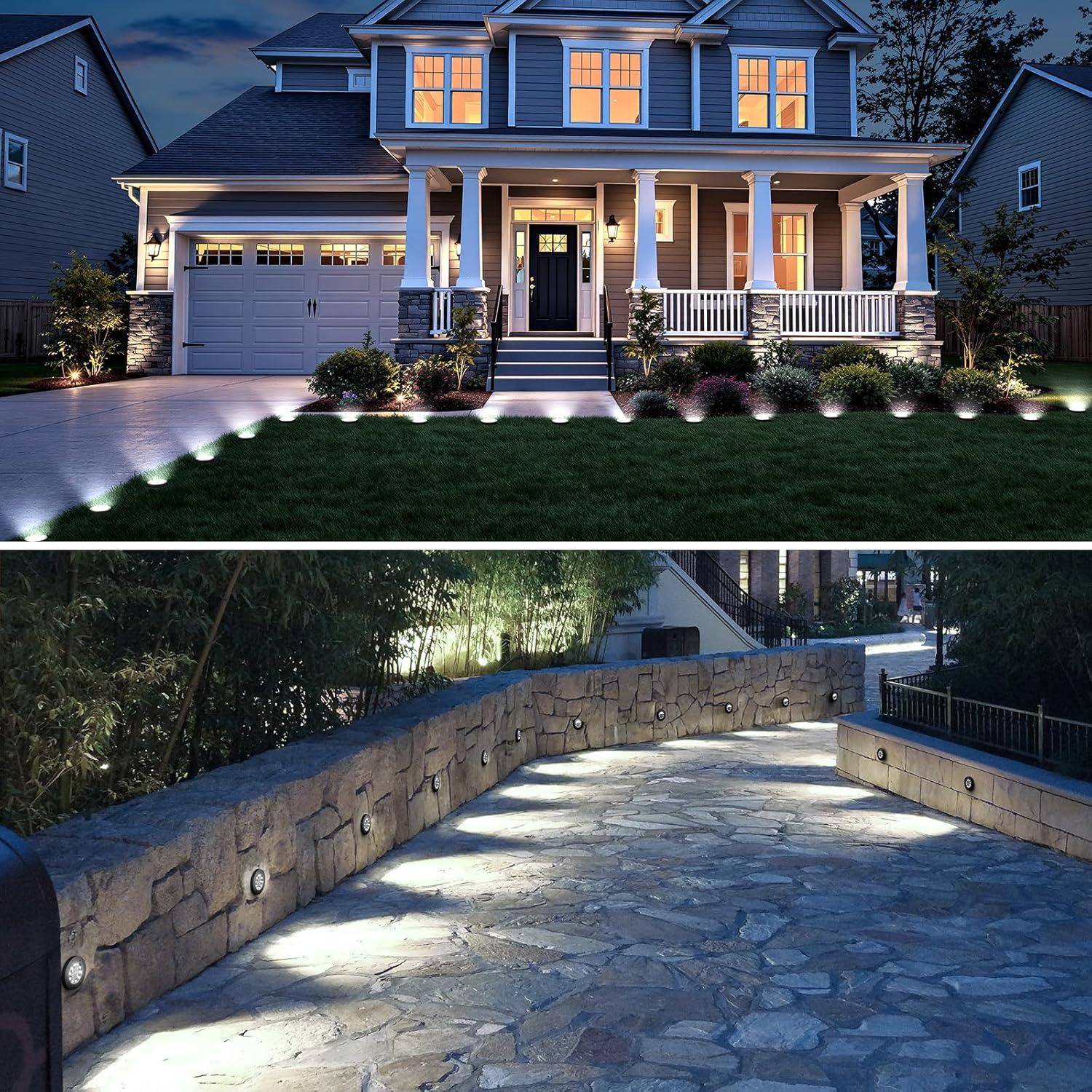 Luces Solares Brightown LED Empotradas 12 Paquetes IP65