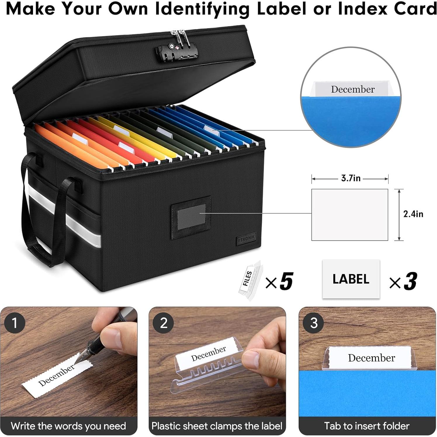 Caja de Archivos ETRONIK 2 Capas a Prueba de Fuego 42L