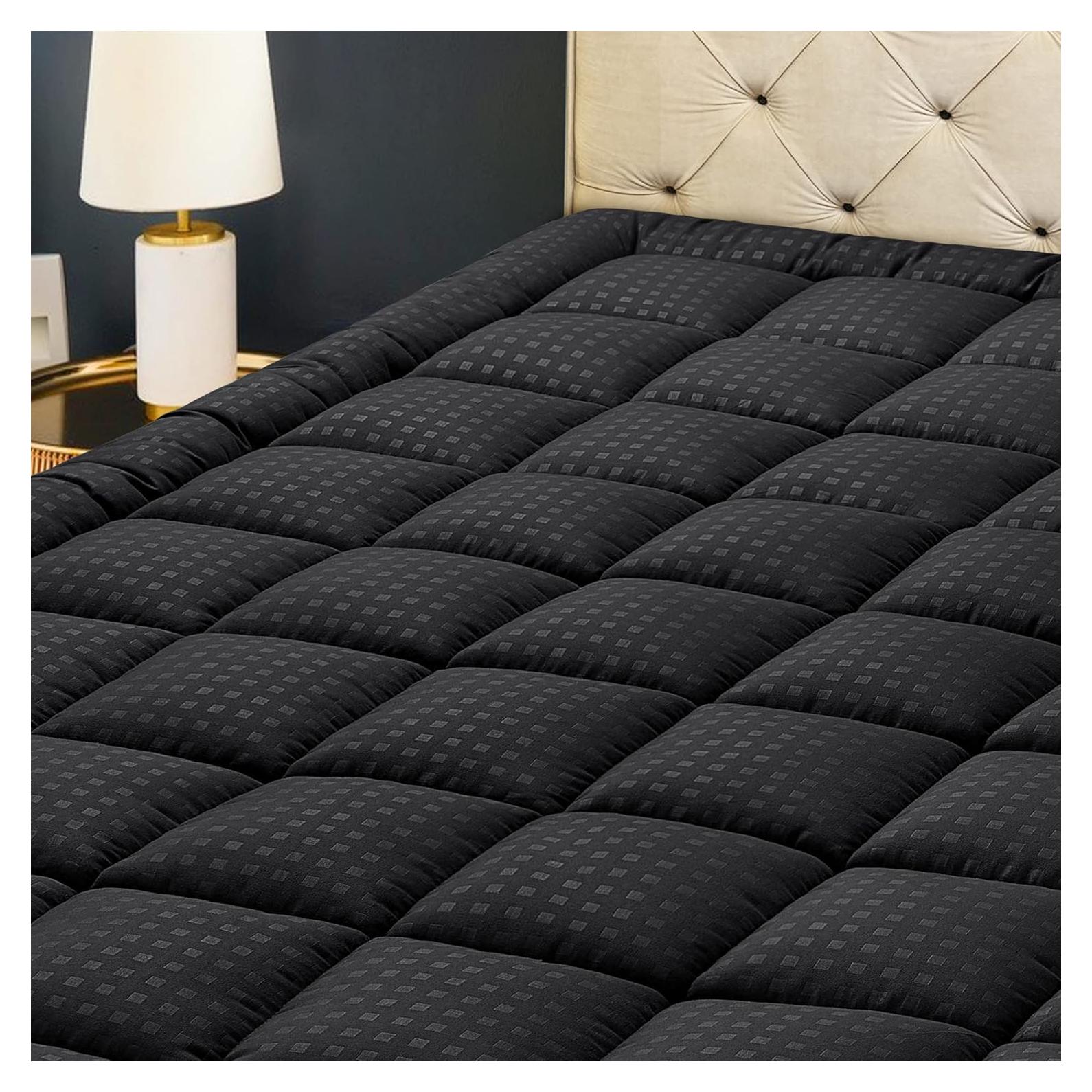 Protector de Colchón Twin HYLEORY Acolchado Transpirable Negro