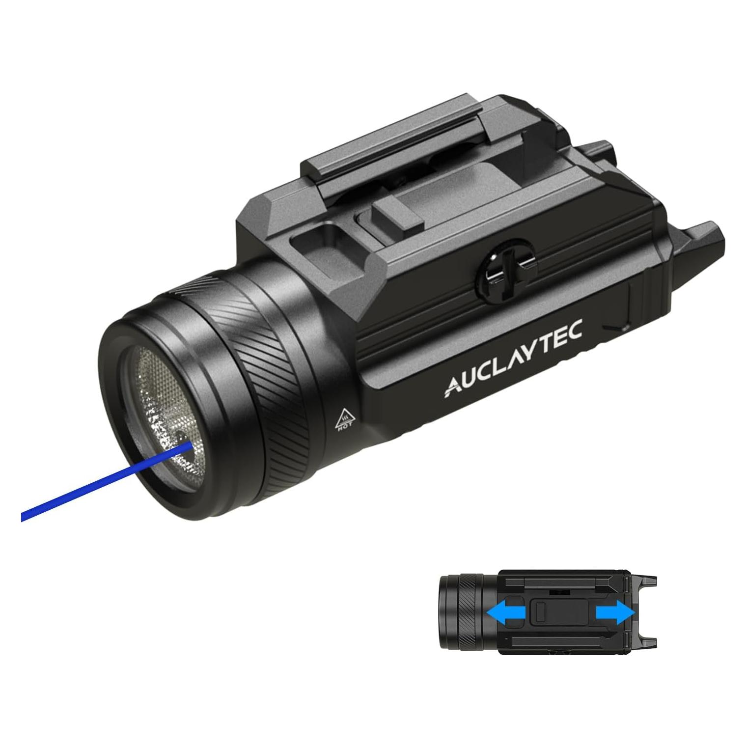 Linterna Táctica AUCLAYTEC 1200 Lúmenes con Láser Azul