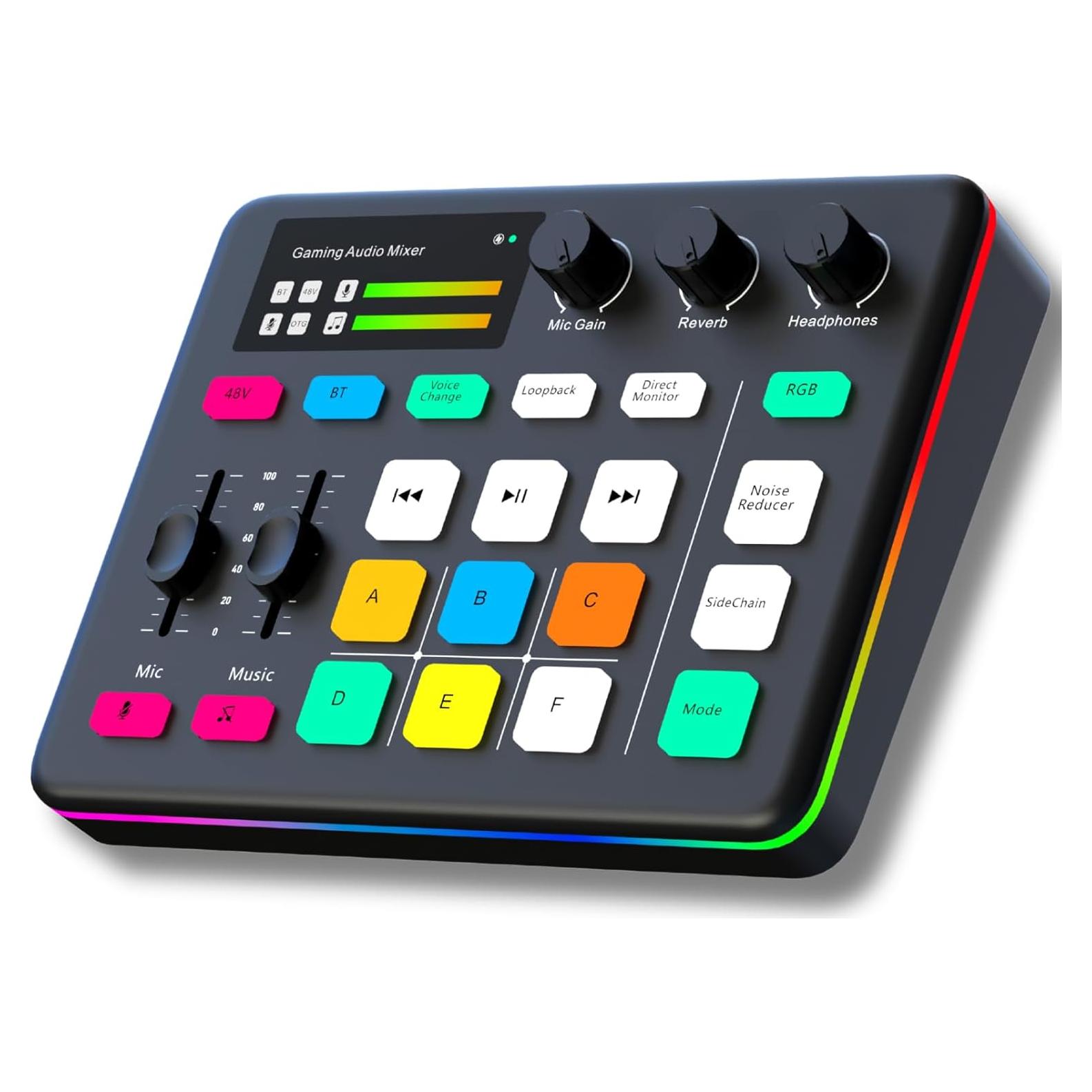 Mezclador de Audio HOSONGIN H-G1-Black con Efectos y Bluetooth